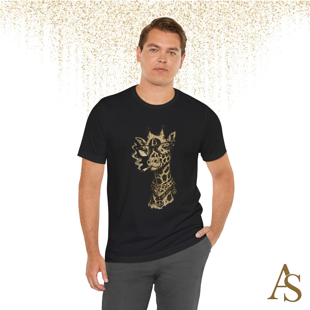 Funny Giraffe With Glasses T Shirt – Vintage Animal Graphic Tee – Funny Safari Shirt