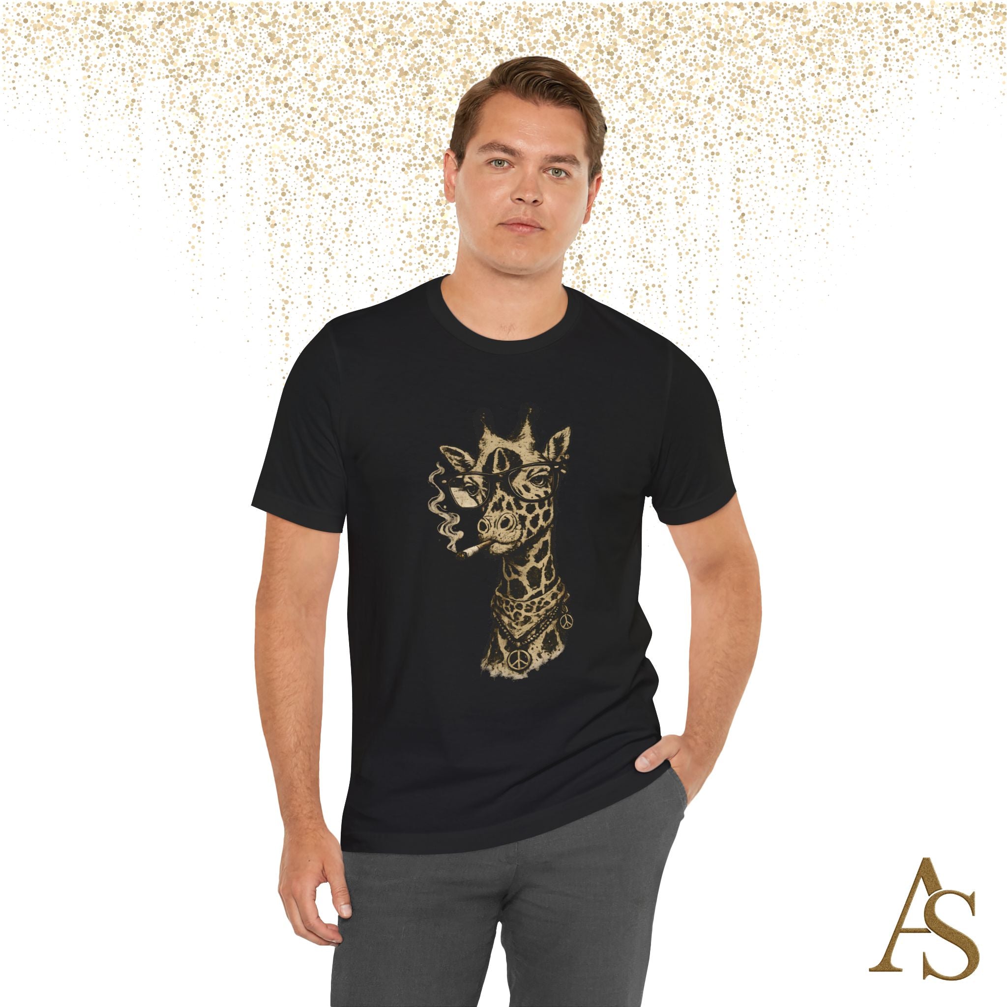 Funny Giraffe With Glasses T Shirt – Vintage Animal Graphic Tee – Funny Safari Shirt