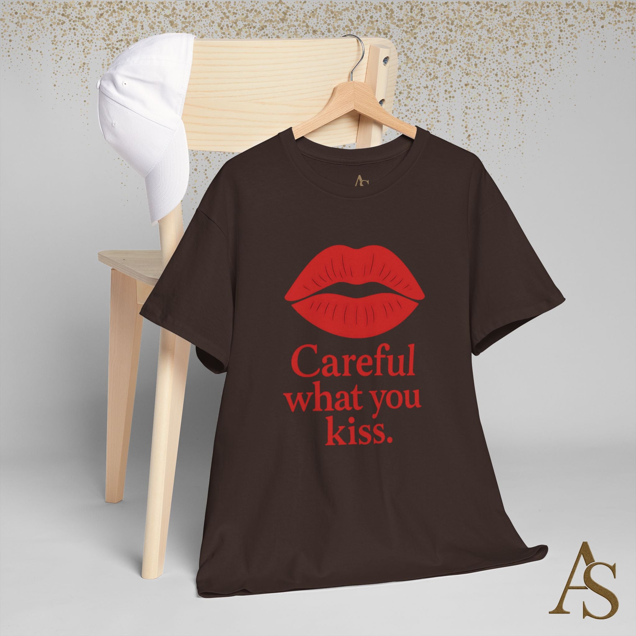 Careful What You Kiss Red Lips T Shirt Funny Graphic Tee Flirty Lips Shirt Unisex