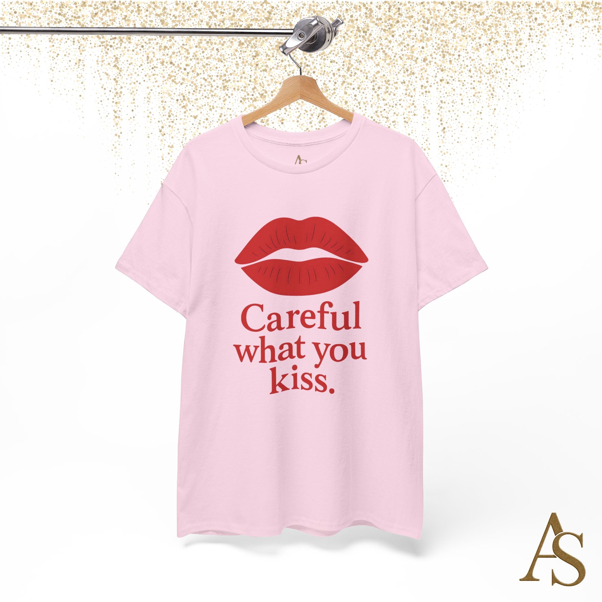 Careful What You Kiss Red Lips T Shirt Funny Graphic Tee Flirty Lips Shirt Unisex