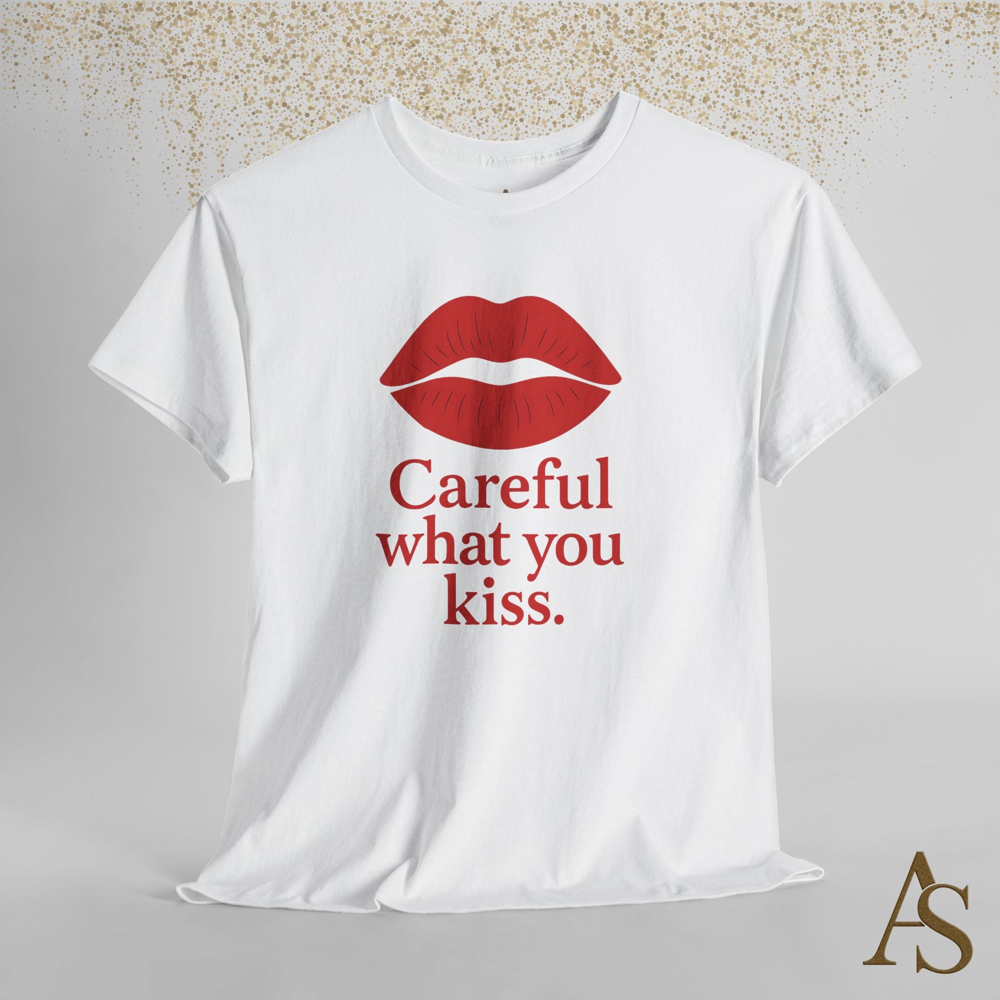 Careful What You Kiss Red Lips T Shirt Funny Graphic Tee Flirty Lips Shirt Unisex