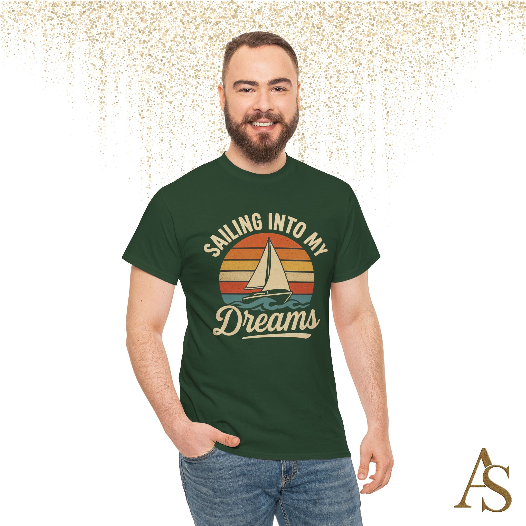 Vintage Sailboat Sunset T Shirt Sailing Into My Dreams Nautical Ocean Graphic Tee
