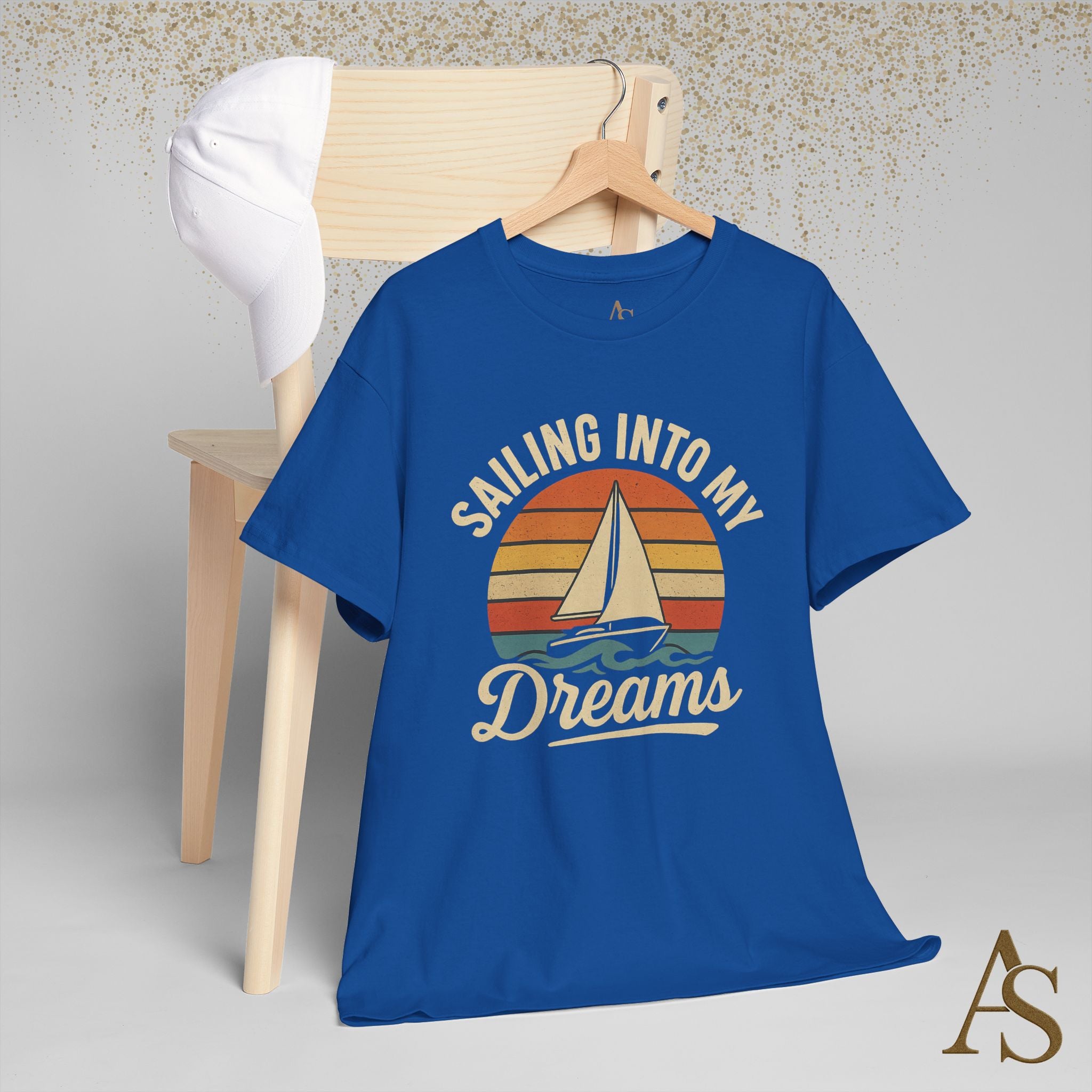 Vintage Sailboat Sunset T Shirt Sailing Into My Dreams Nautical Ocean Graphic Tee