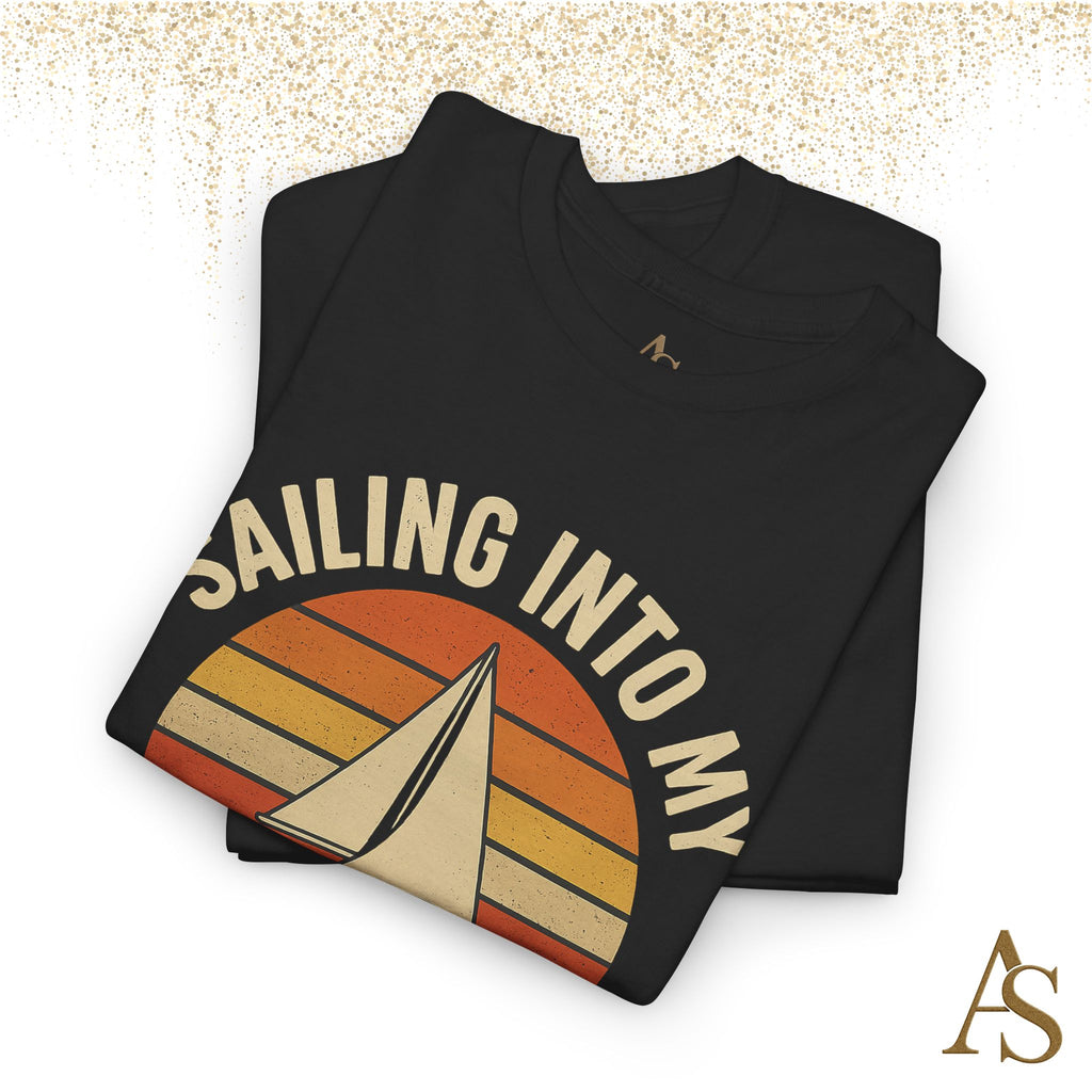 Vintage Sailboat Sunset T Shirt Sailing Into My Dreams Nautical Ocean Graphic Tee