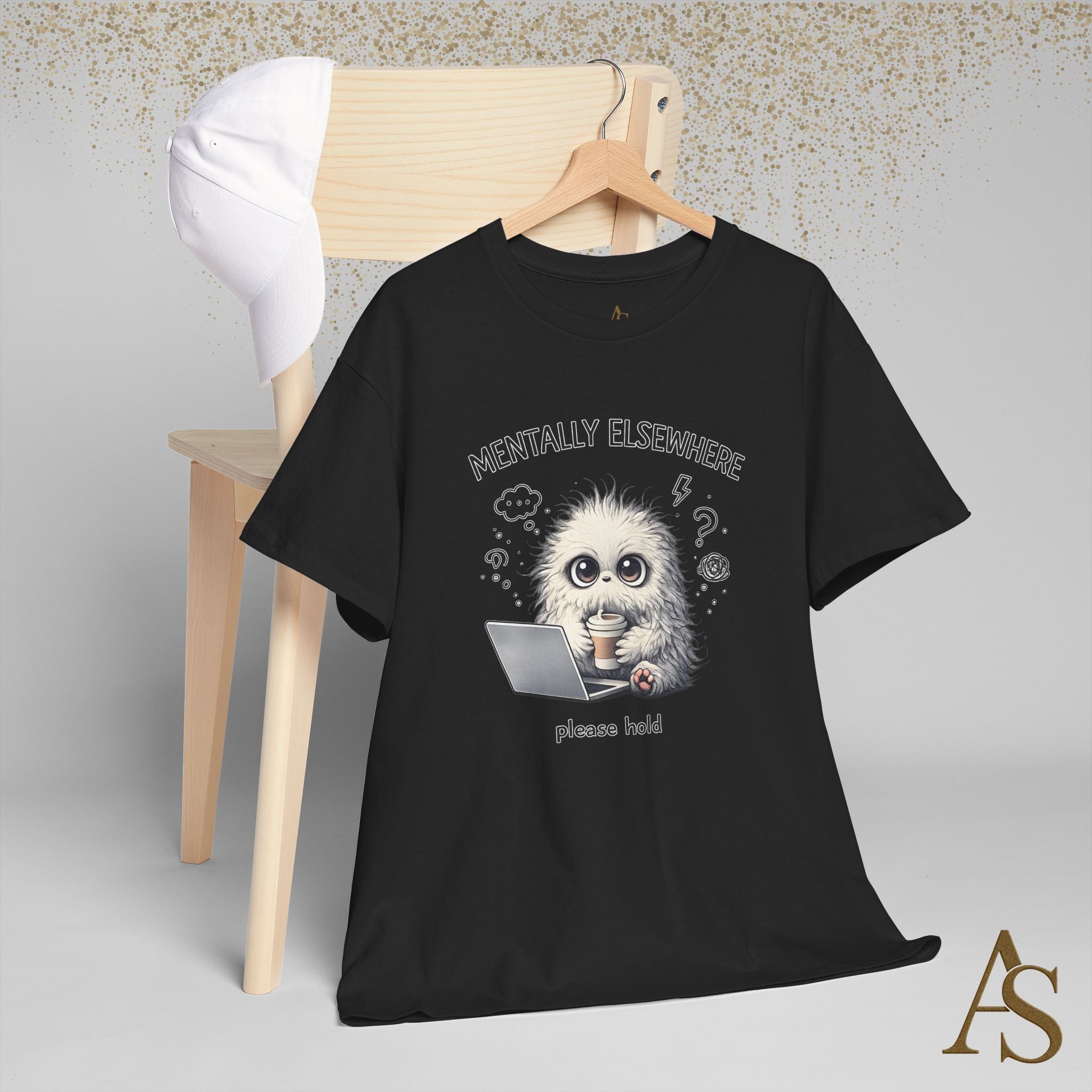 Mentally Elsewhere Sloth T-Shirt Funny Introvert Coffee Lover Graphic Tee