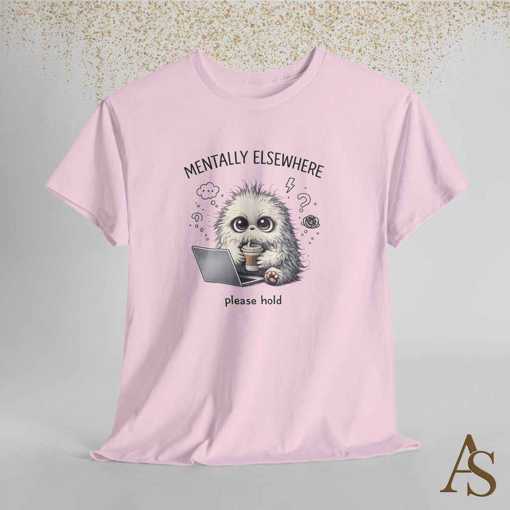 Mentally Elsewhere Sloth T-Shirt Funny Introvert Coffee Lover Graphic Tee