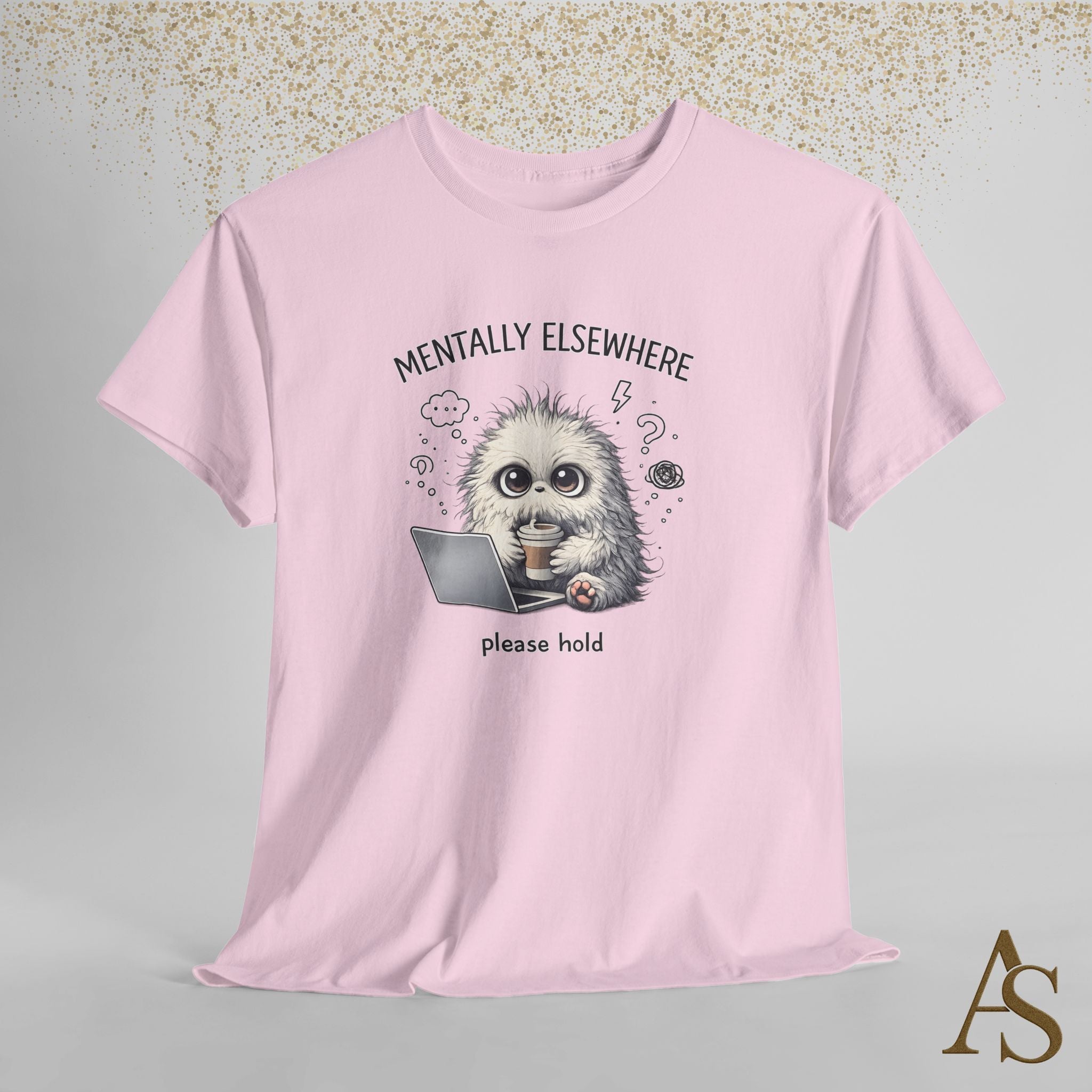 Mentally Elsewhere Sloth T-Shirt Funny Introvert Coffee Lover Graphic Tee