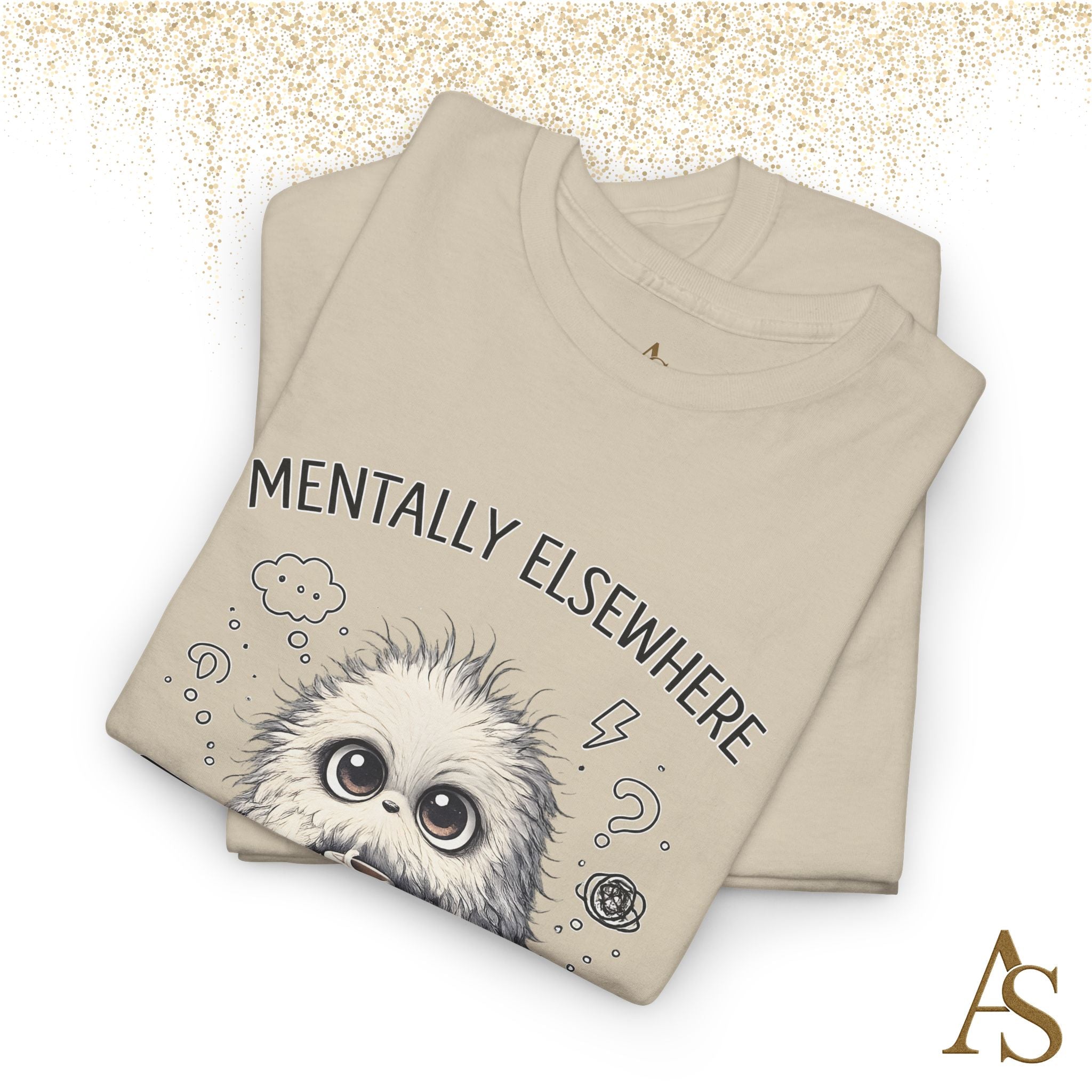 Mentally Elsewhere Sloth T-Shirt Funny Introvert Coffee Lover Graphic Tee