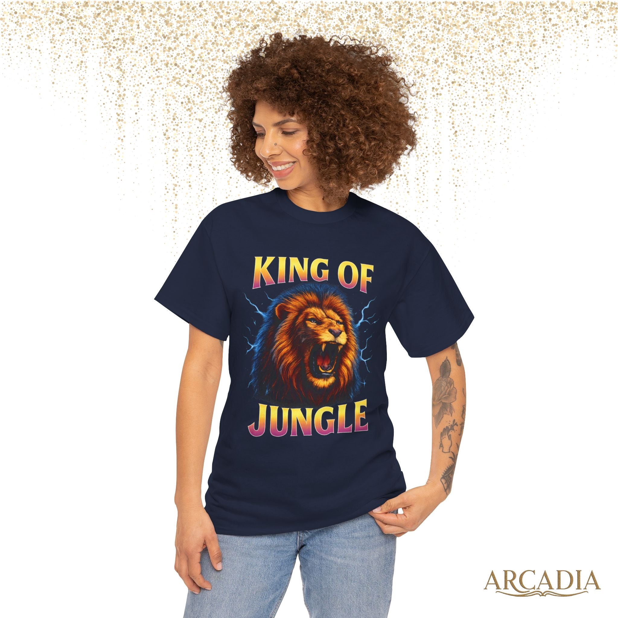 Retro 90s Lion T-Shirt King of Jungle Graphic Vintage Streetwear Tee