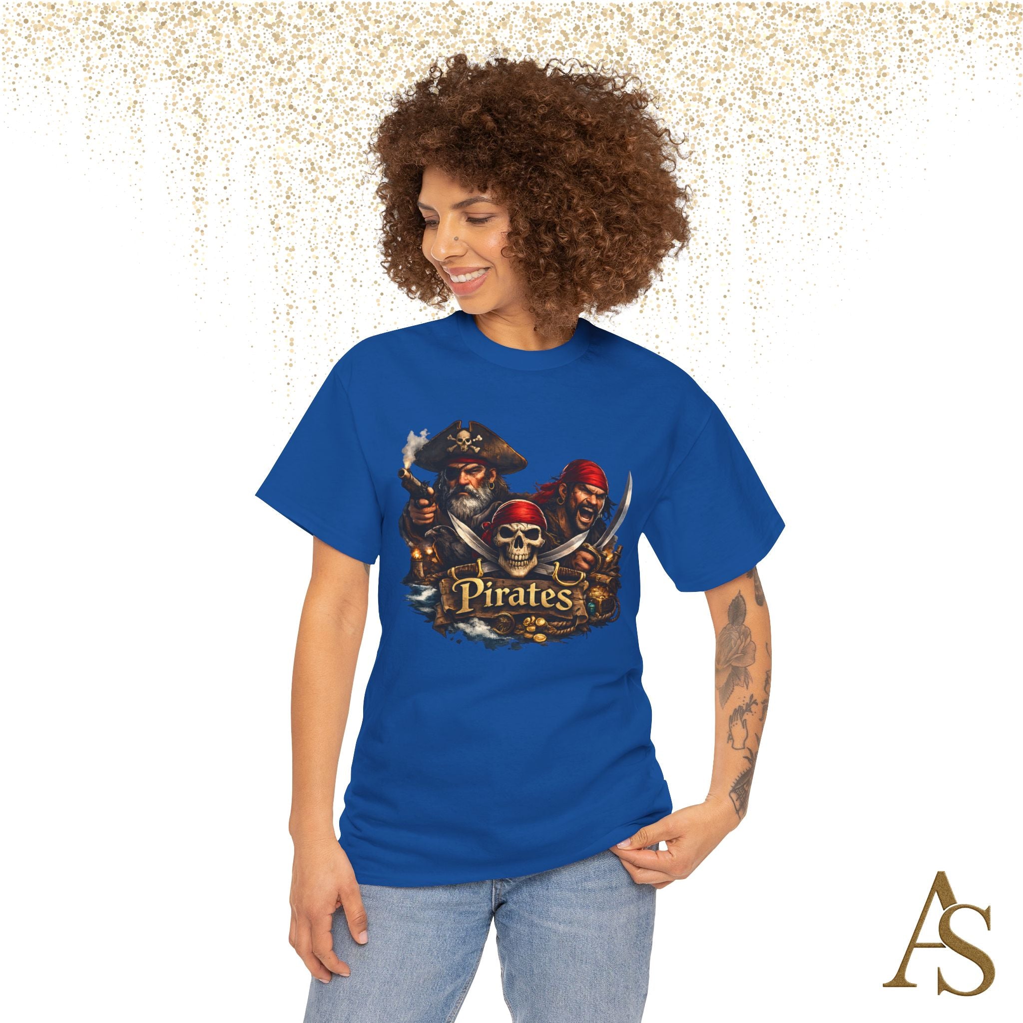Pirate Skull T-Shirt Unisex Graphic Tee Vintage Pirate Crew Shirt Skull and Swords Nautical Shirt Gift for Pirate Lovers