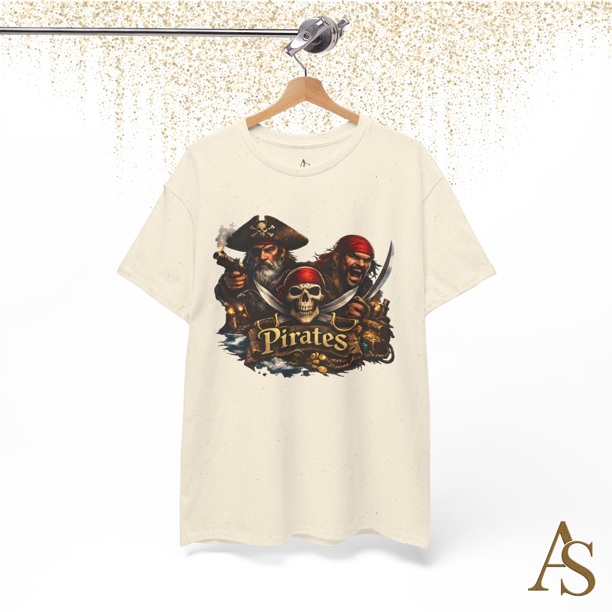 Pirate Skull T-Shirt Unisex Graphic Tee Vintage Pirate Crew Shirt Skull and Swords Nautical Shirt Gift for Pirate Lovers