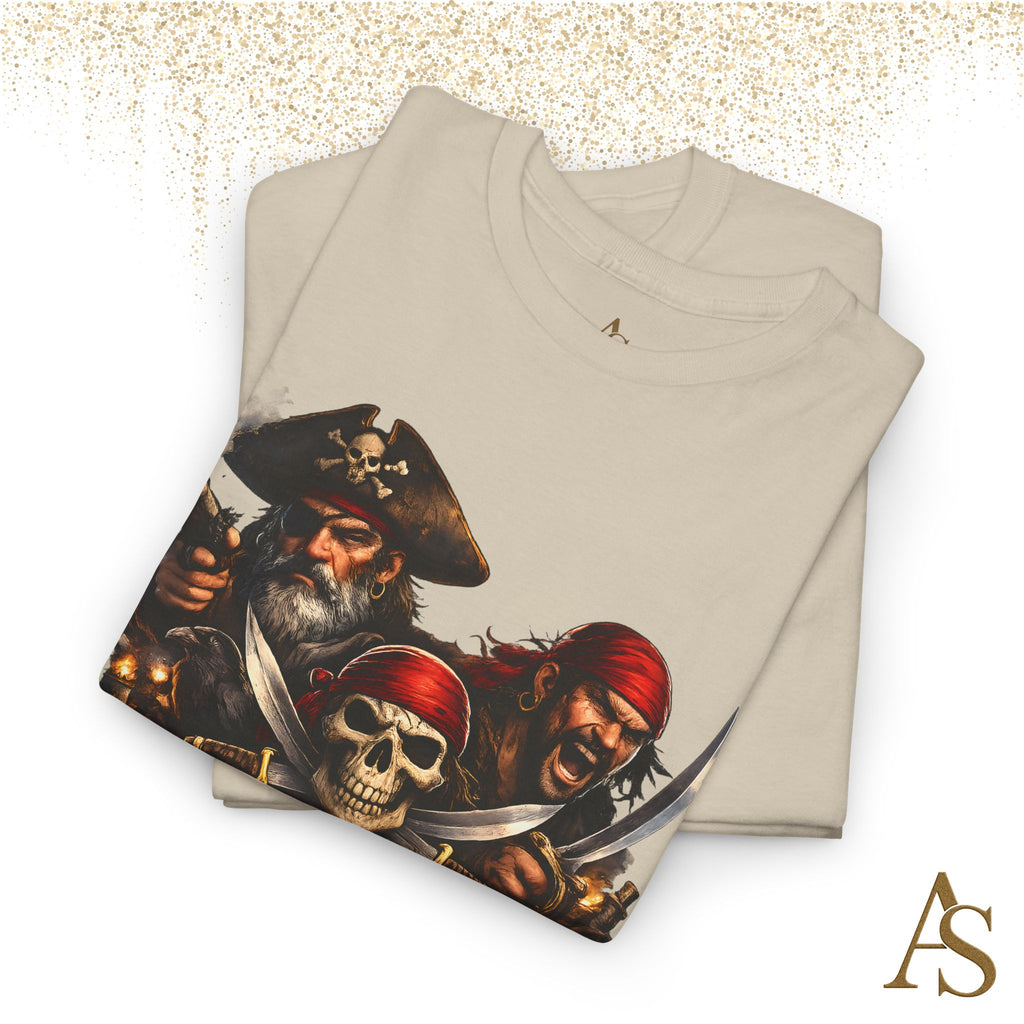 Pirate Skull T-Shirt Unisex Graphic Tee Vintage Pirate Crew Shirt Skull and Swords Nautical Shirt Gift for Pirate Lovers