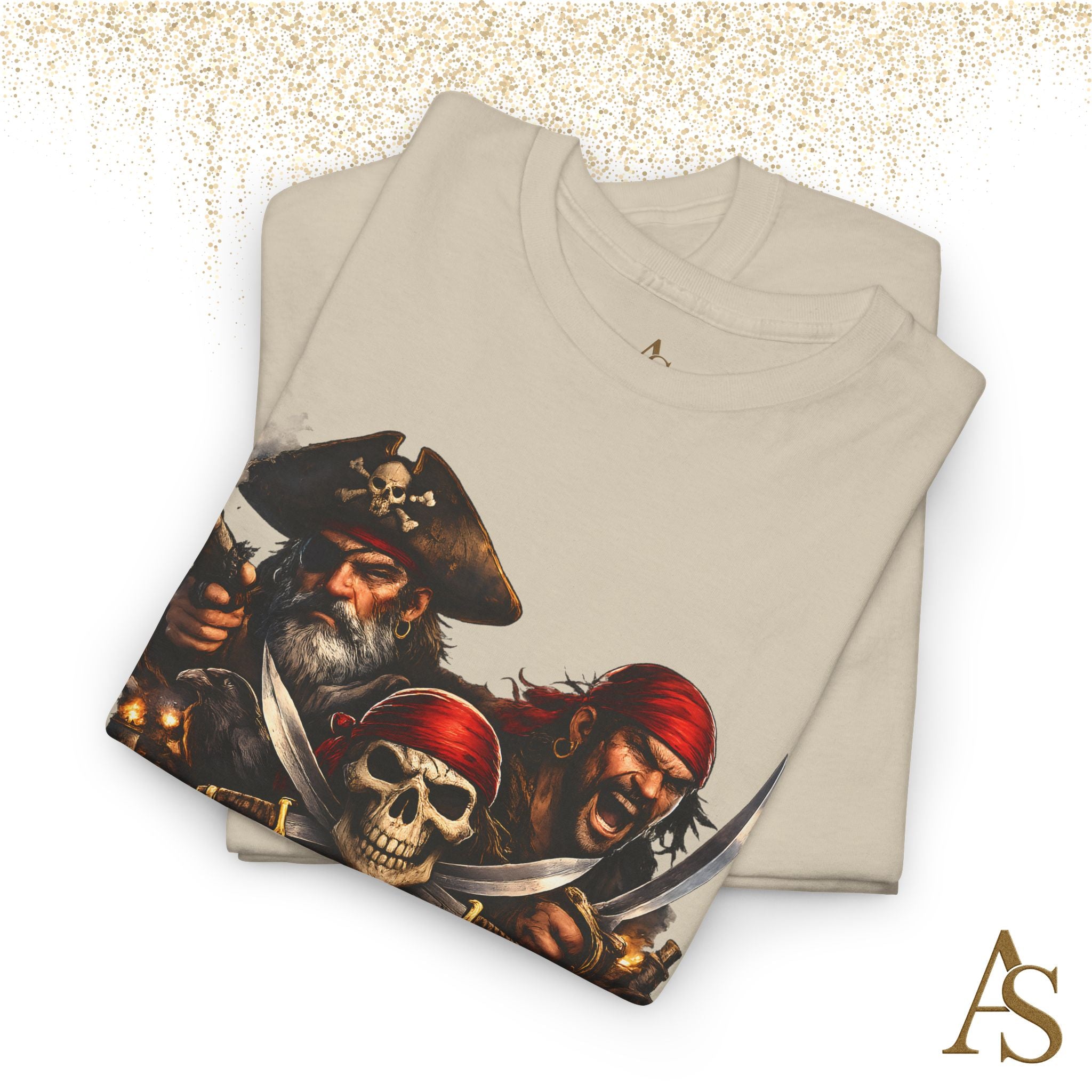 Pirate Skull T-Shirt Unisex Graphic Tee Vintage Pirate Crew Shirt Skull and Swords Nautical Shirt Gift for Pirate Lovers
