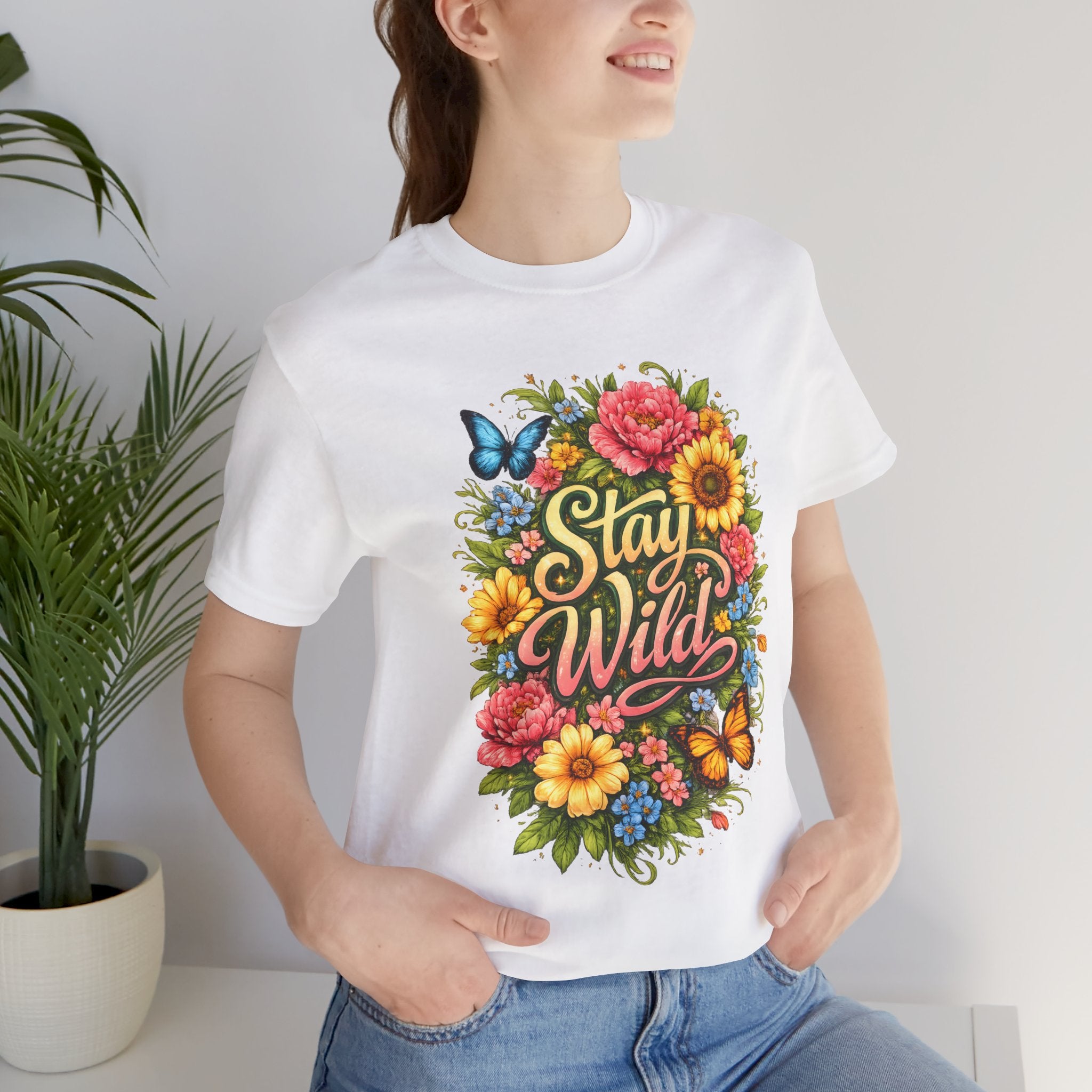Stay Wild Floral T-Shirt – Boho Flower Graphic Tee