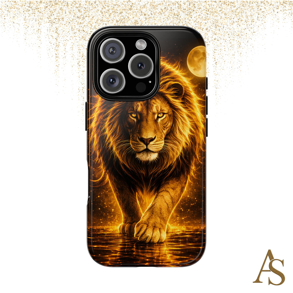Golden Lion Phone Case Luxury Wild Cat Design