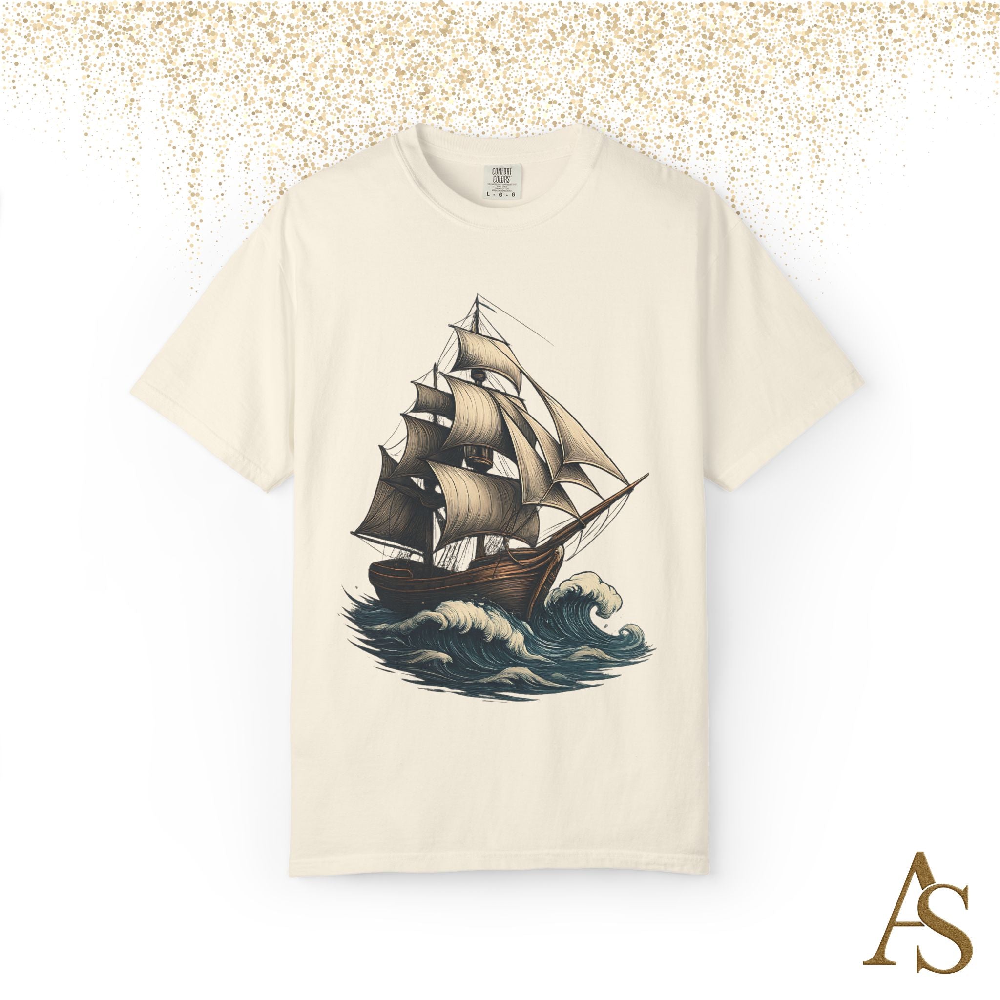 Timeless Voyage T-Shirt, Vintage Sailing Ship Graphic Tee, Nautical Ocean Adventure Shirt, Unisex Seafarer Gift