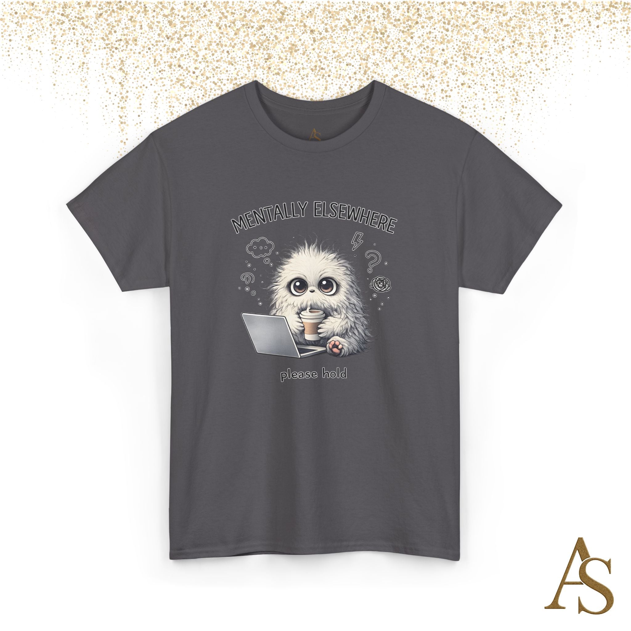 Mentally Elsewhere Sloth T-Shirt Funny Introvert Coffee Lover Graphic Tee