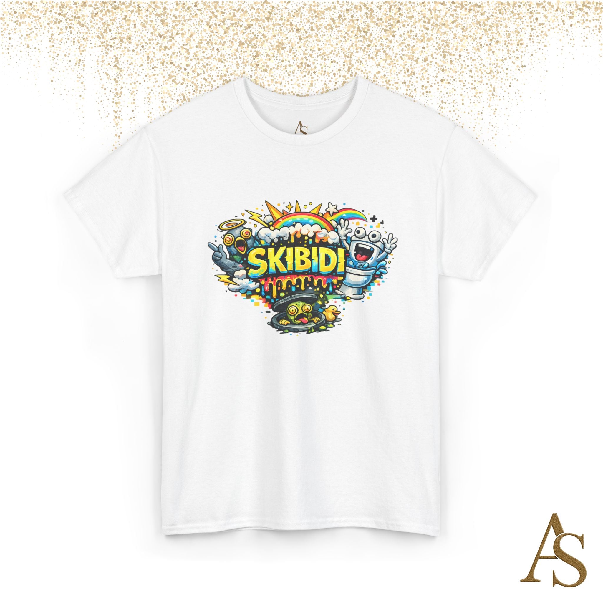 Skibidi Meme Graphic T Shirt Funny Viral Cartoon Streetwear Tee Unisex