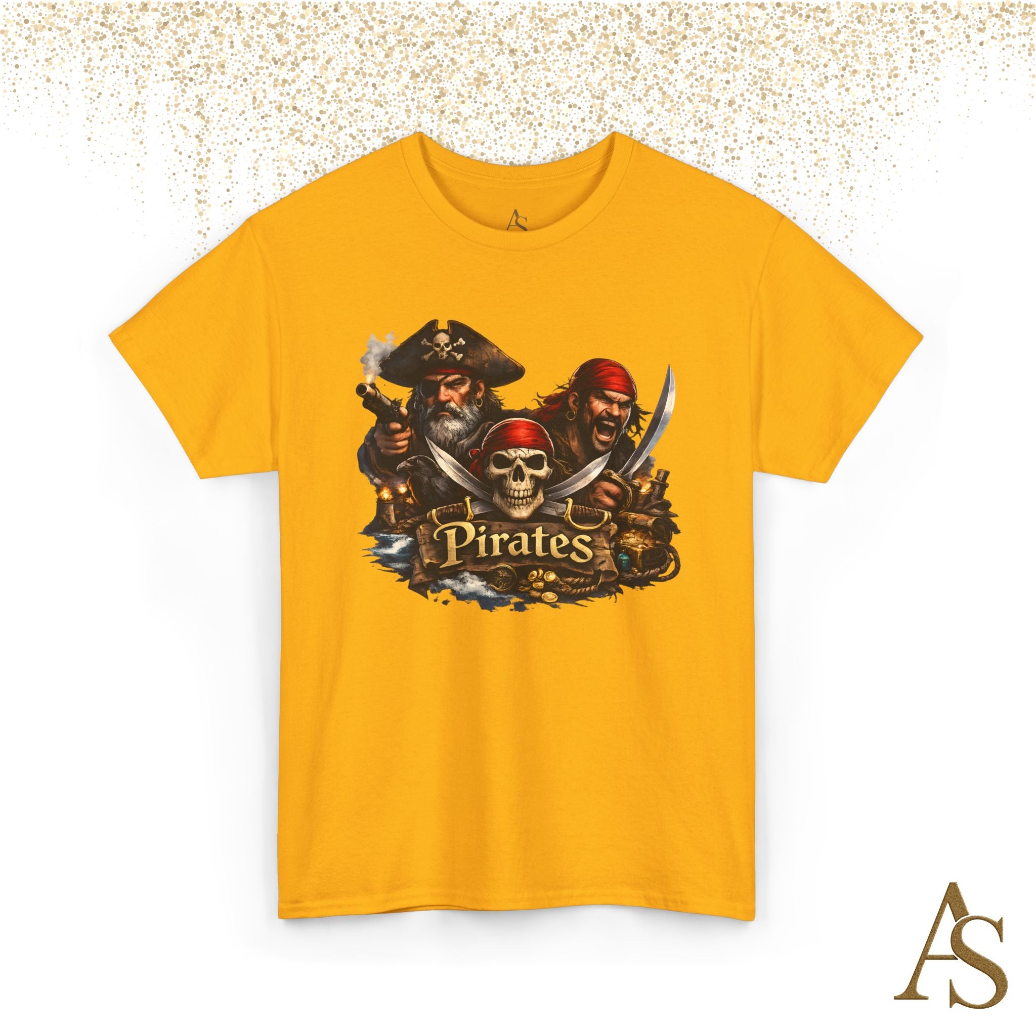 Pirate Skull T-Shirt Unisex Graphic Tee Vintage Pirate Crew Shirt Skull and Swords Nautical Shirt Gift for Pirate Lovers