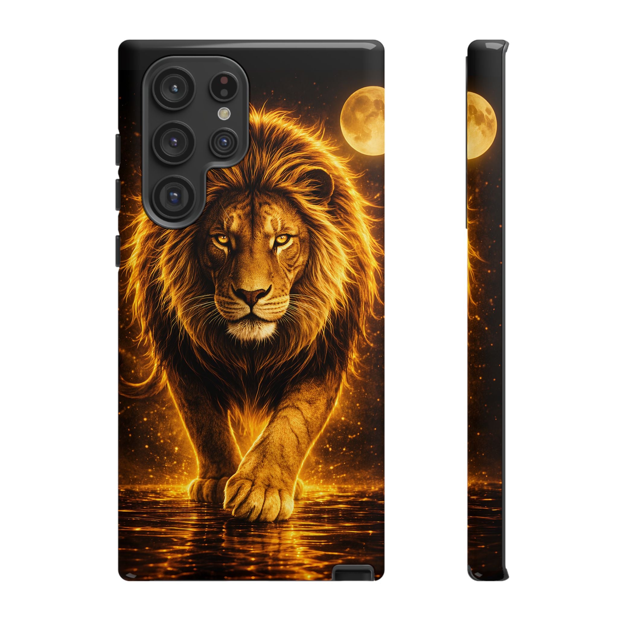 Golden Lion Phone Case Luxury Wild Cat Design