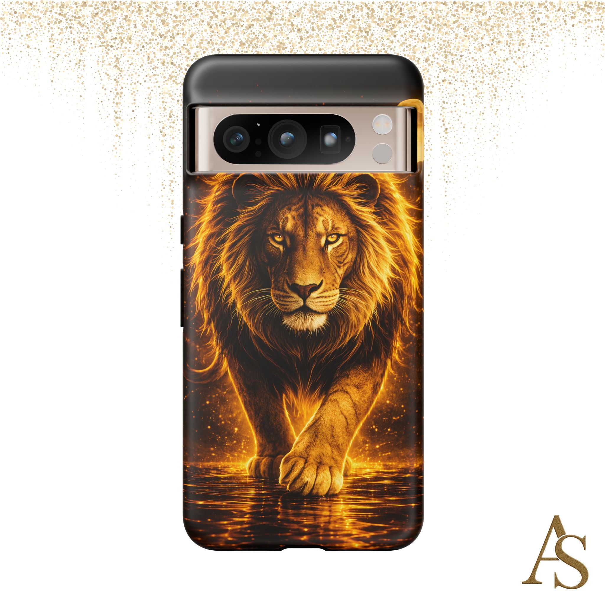 Golden Lion Phone Case Luxury Wild Cat Design