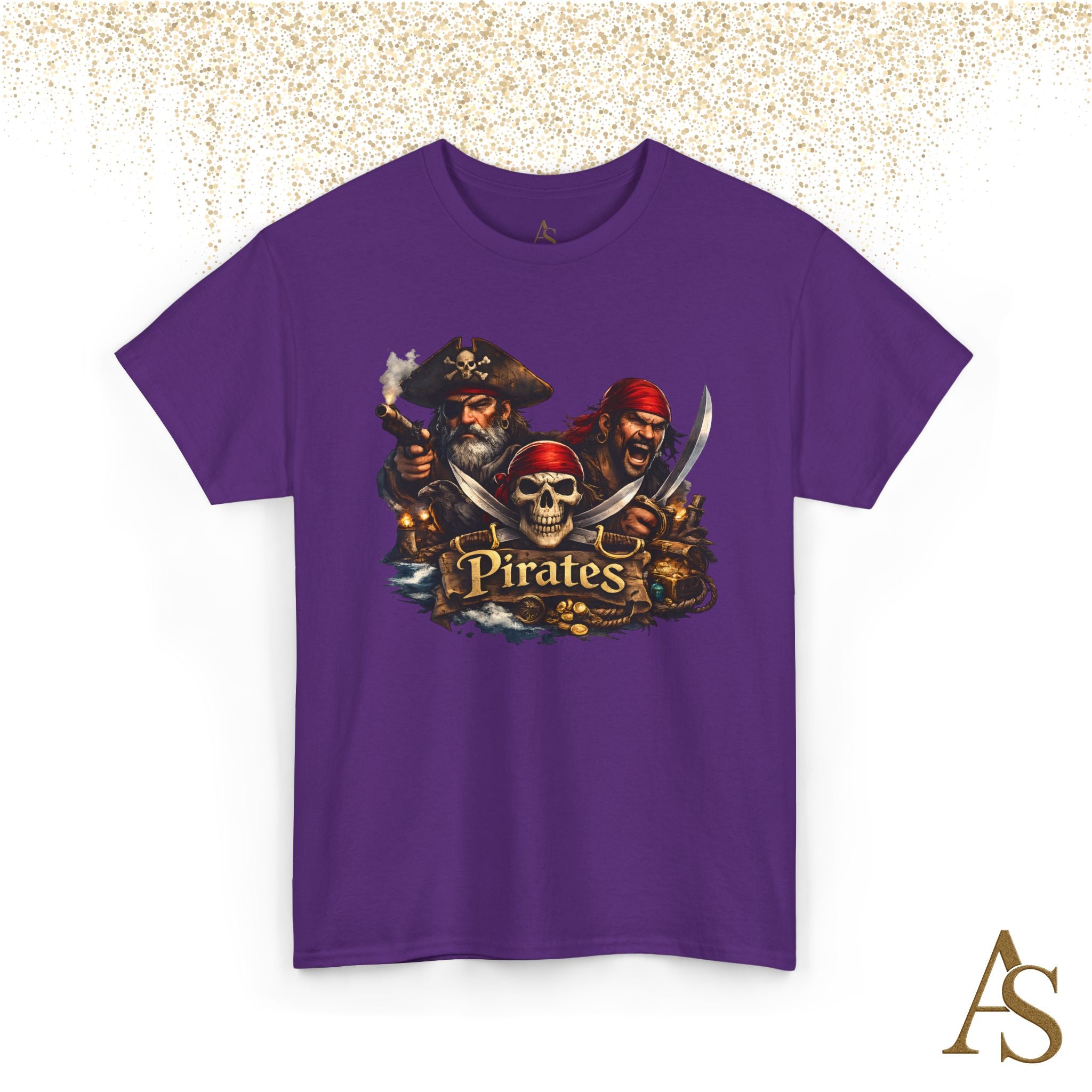 Pirate Skull T-Shirt Unisex Graphic Tee Vintage Pirate Crew Shirt Skull and Swords Nautical Shirt Gift for Pirate Lovers