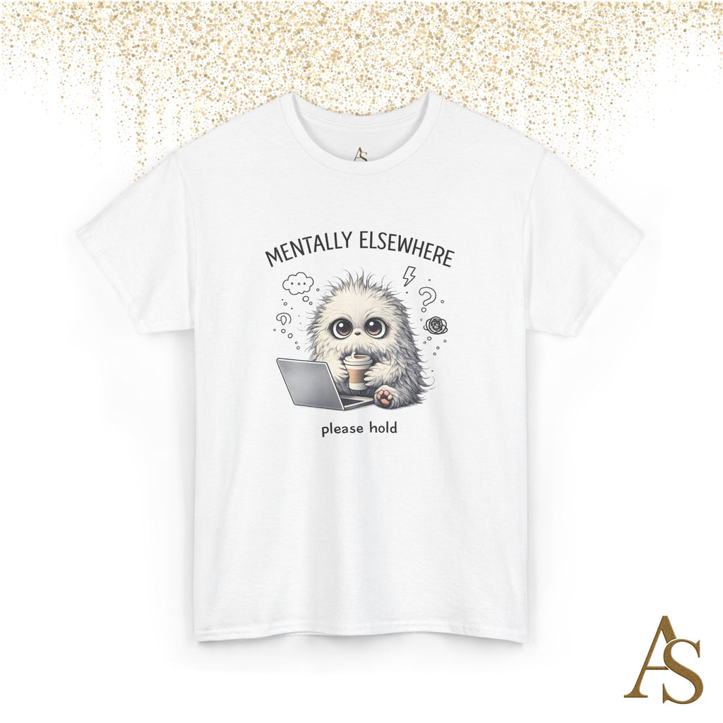 Mentally Elsewhere Sloth T-Shirt Funny Introvert Coffee Lover Graphic Tee