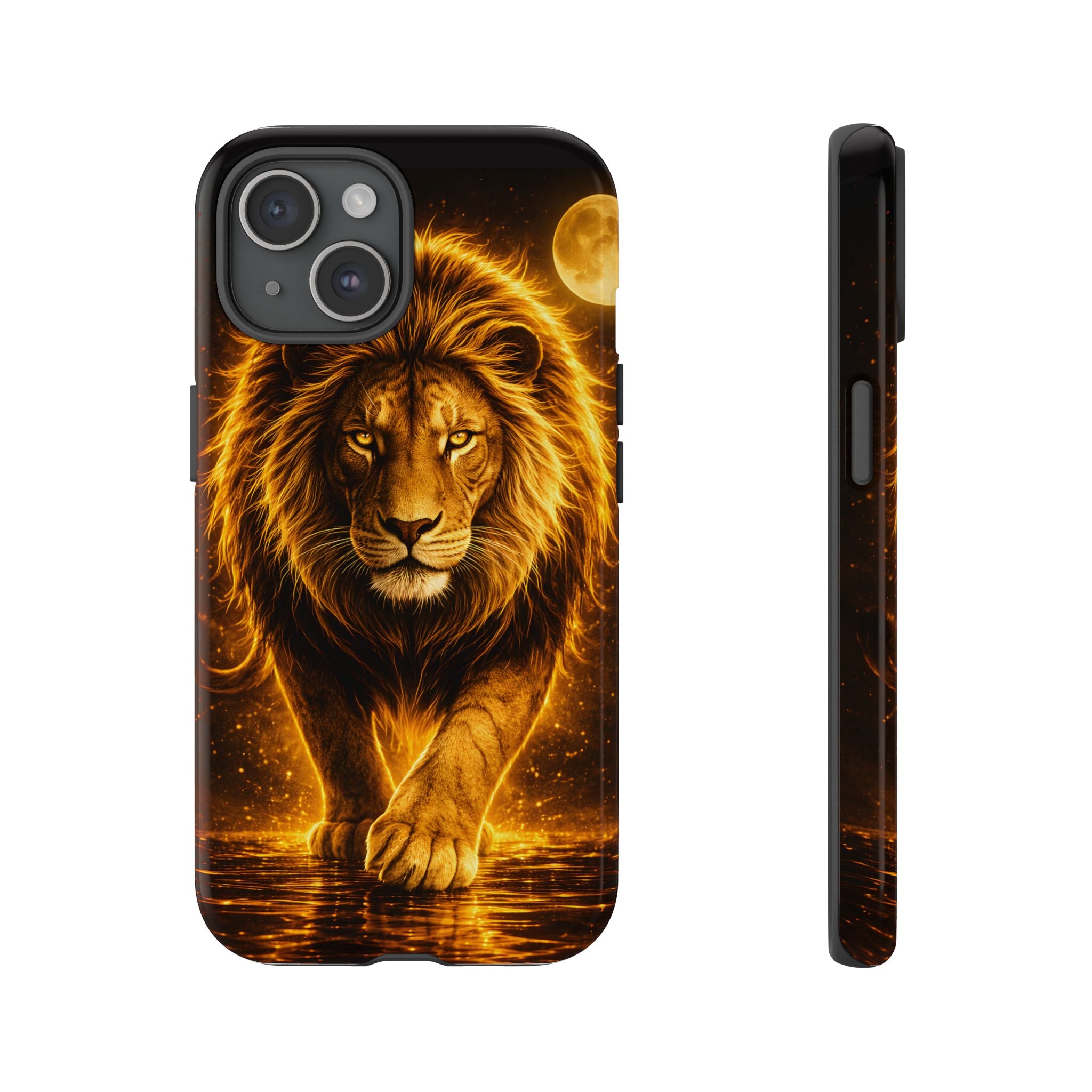 Golden Lion Phone Case Luxury Wild Cat Design