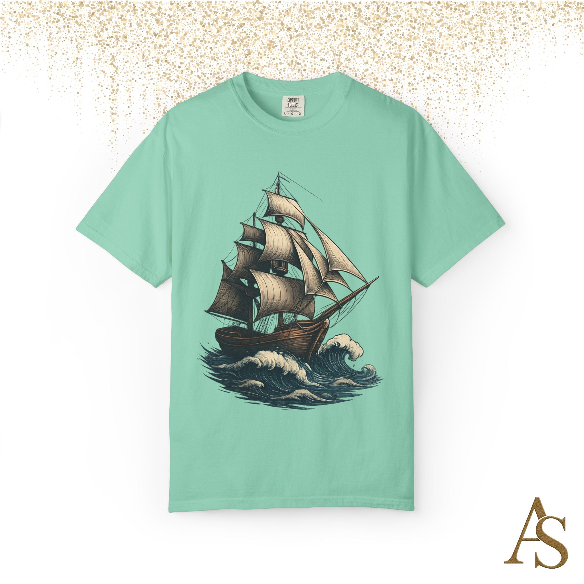 Timeless Voyage T-Shirt, Vintage Sailing Ship Graphic Tee, Nautical Ocean Adventure Shirt, Unisex Seafarer Gift