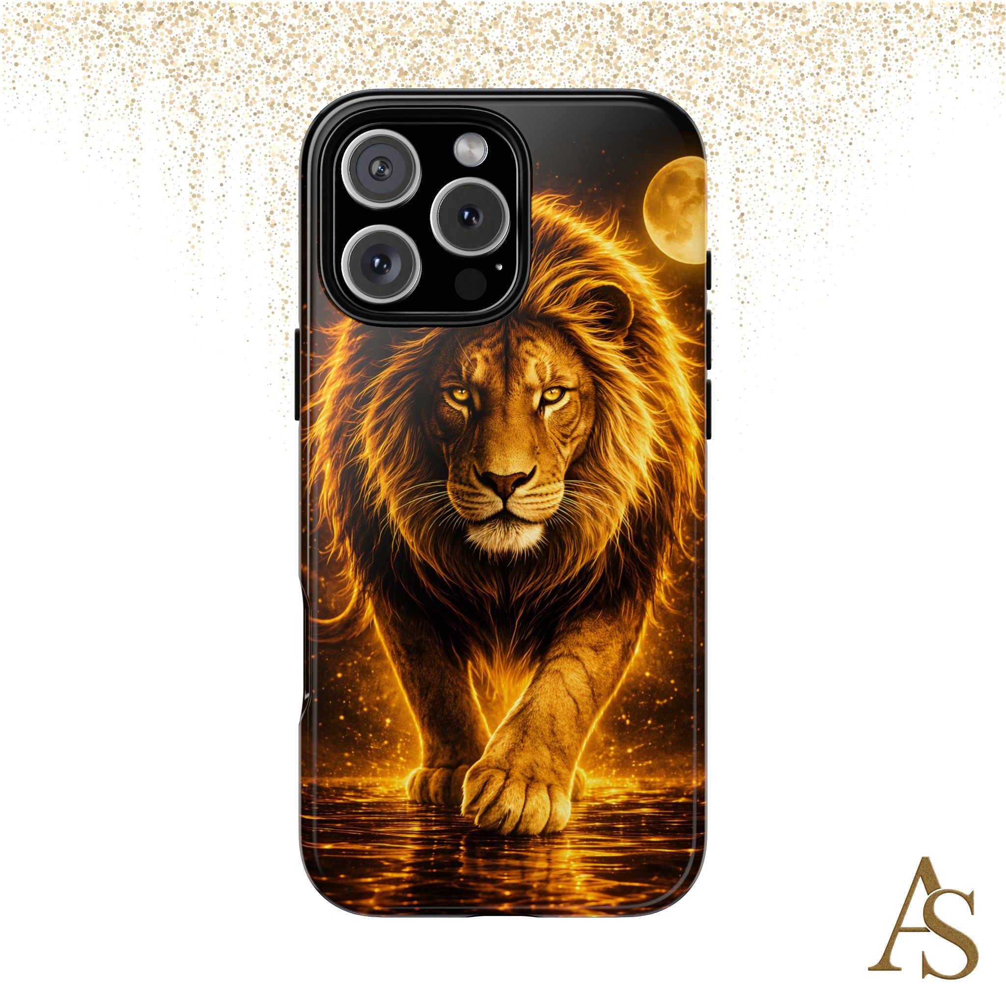 Golden Lion Phone Case Luxury Wild Cat Design