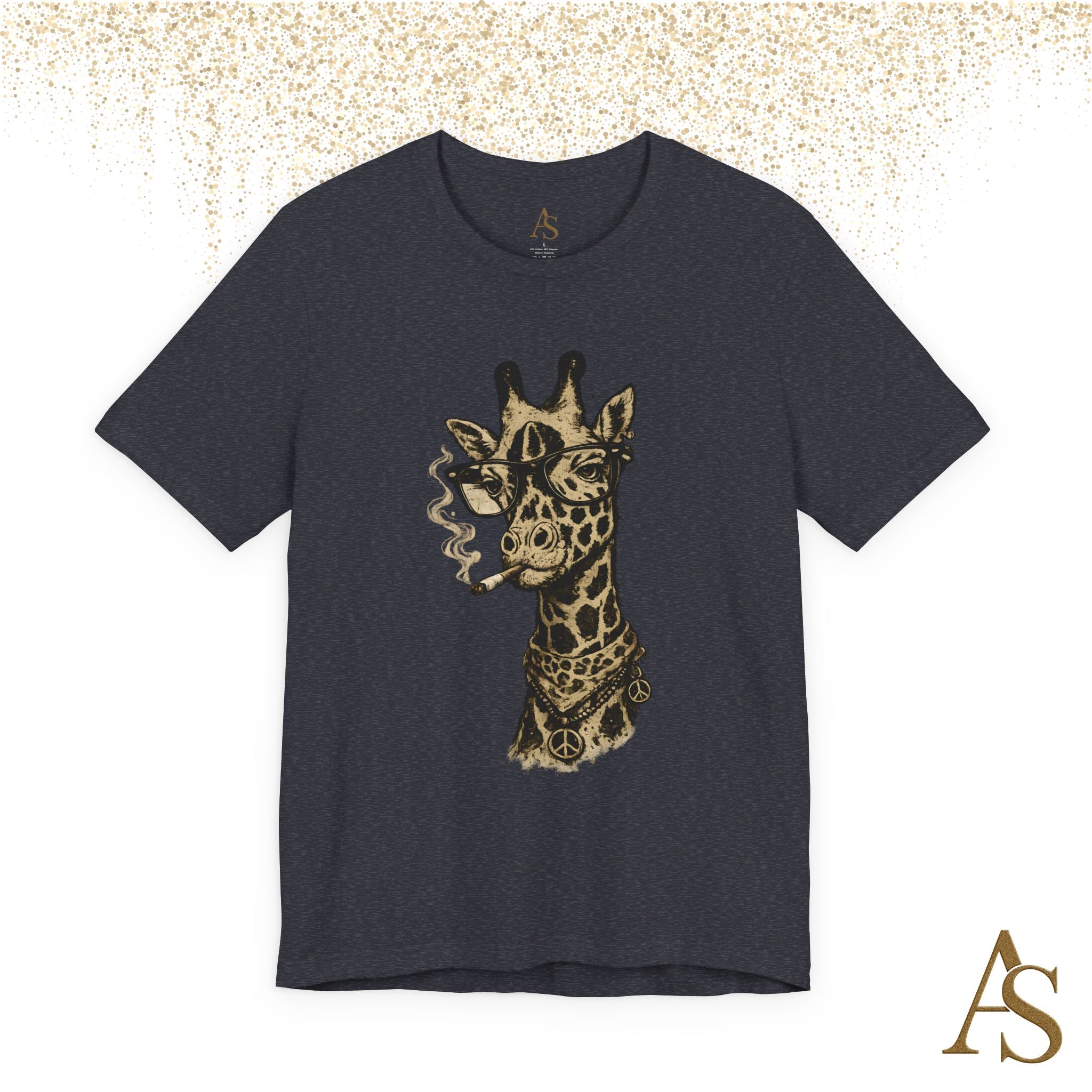 Funny Giraffe With Glasses T Shirt – Vintage Animal Graphic Tee – Funny Safari Shirt