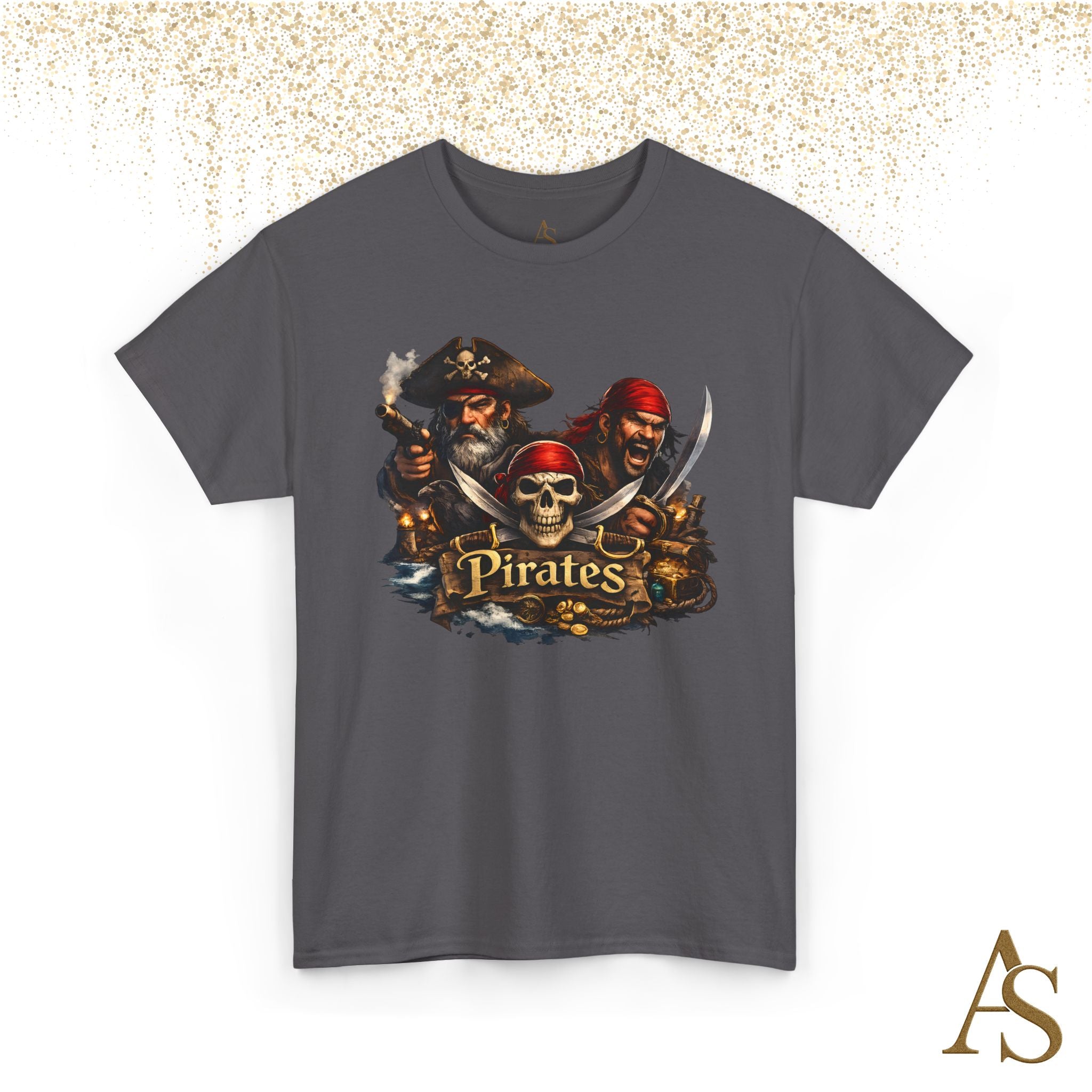 Pirate Skull T-Shirt Unisex Graphic Tee Vintage Pirate Crew Shirt Skull and Swords Nautical Shirt Gift for Pirate Lovers