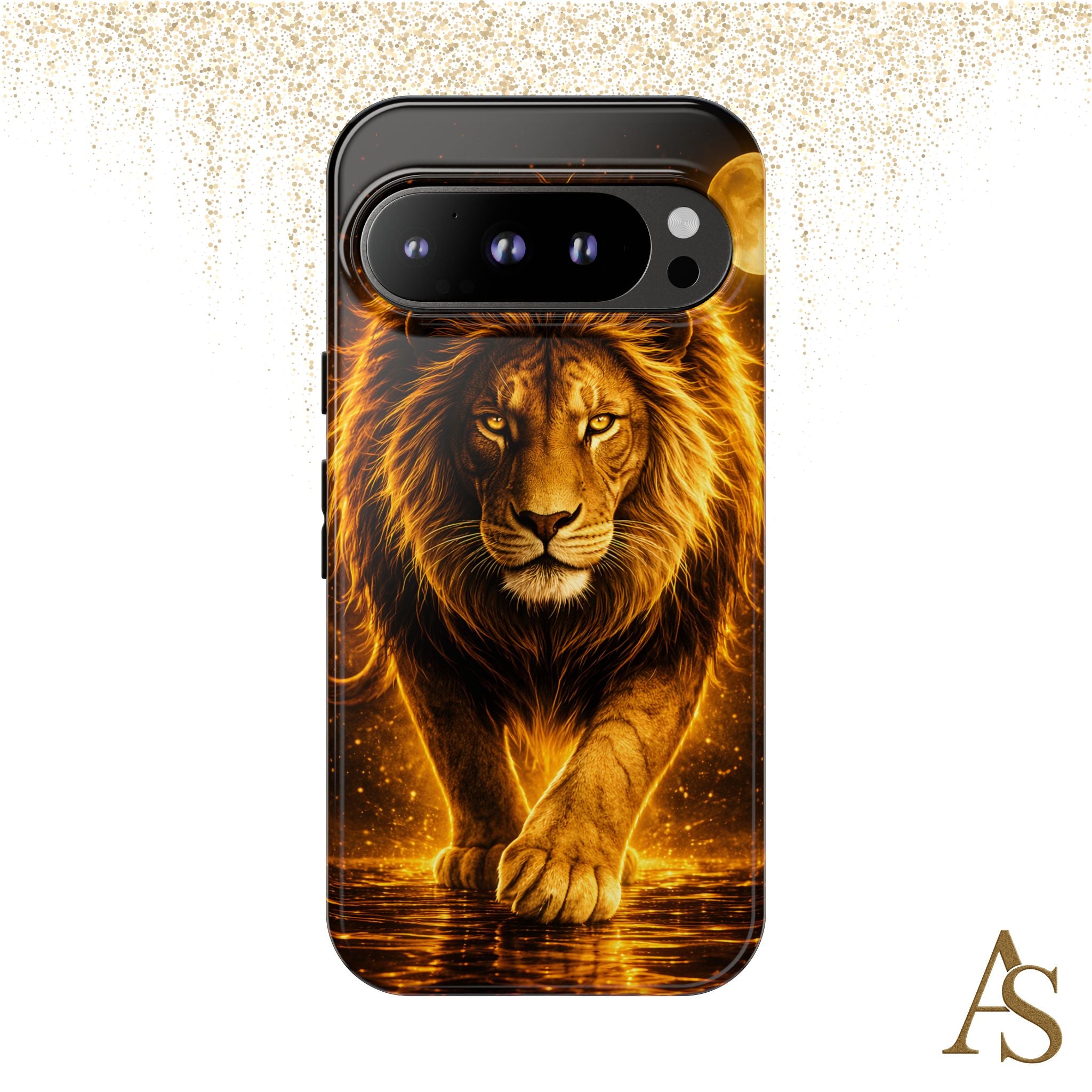 Golden Lion Phone Case Luxury Wild Cat Design