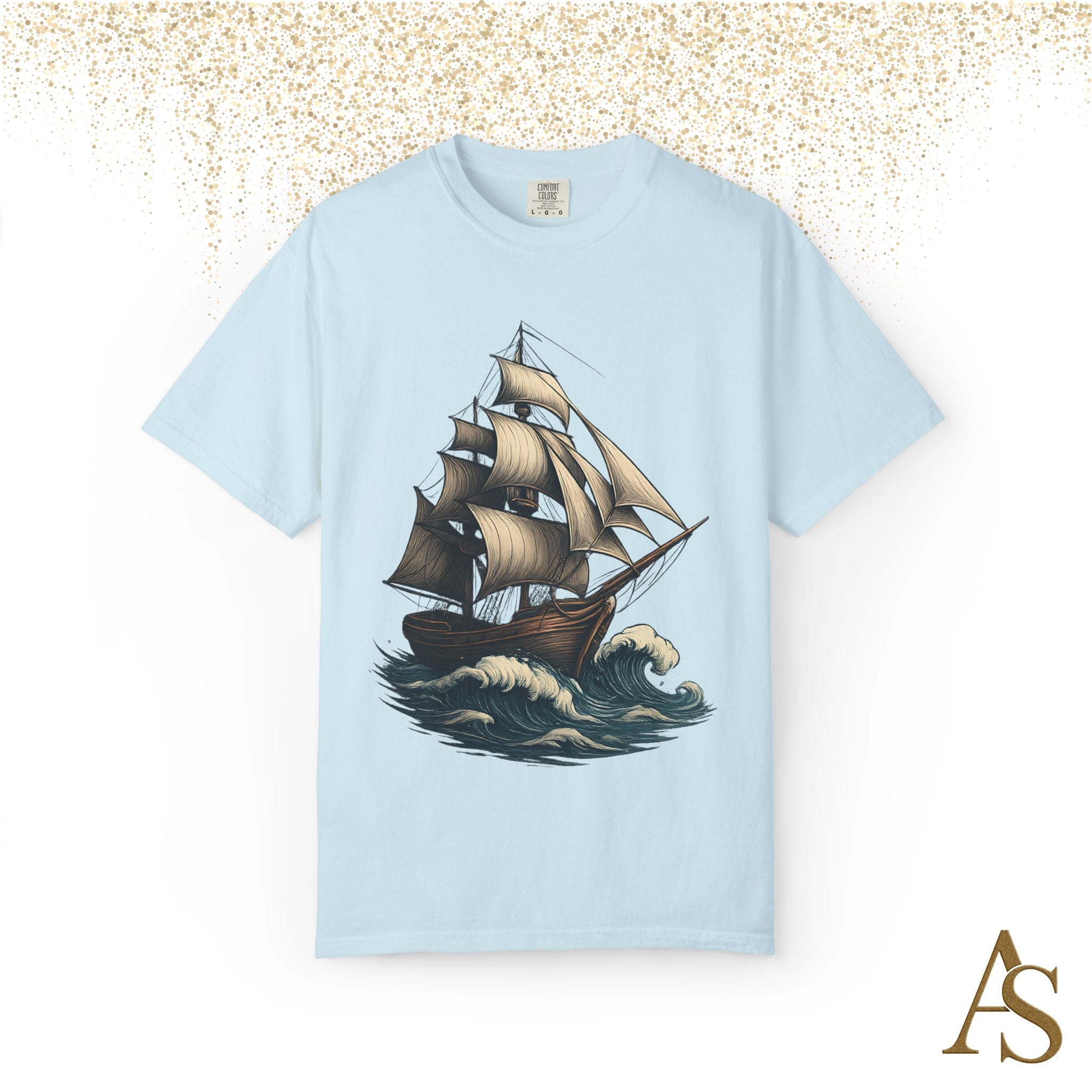 Timeless Voyage T-Shirt, Vintage Sailing Ship Graphic Tee, Nautical Ocean Adventure Shirt, Unisex Seafarer Gift