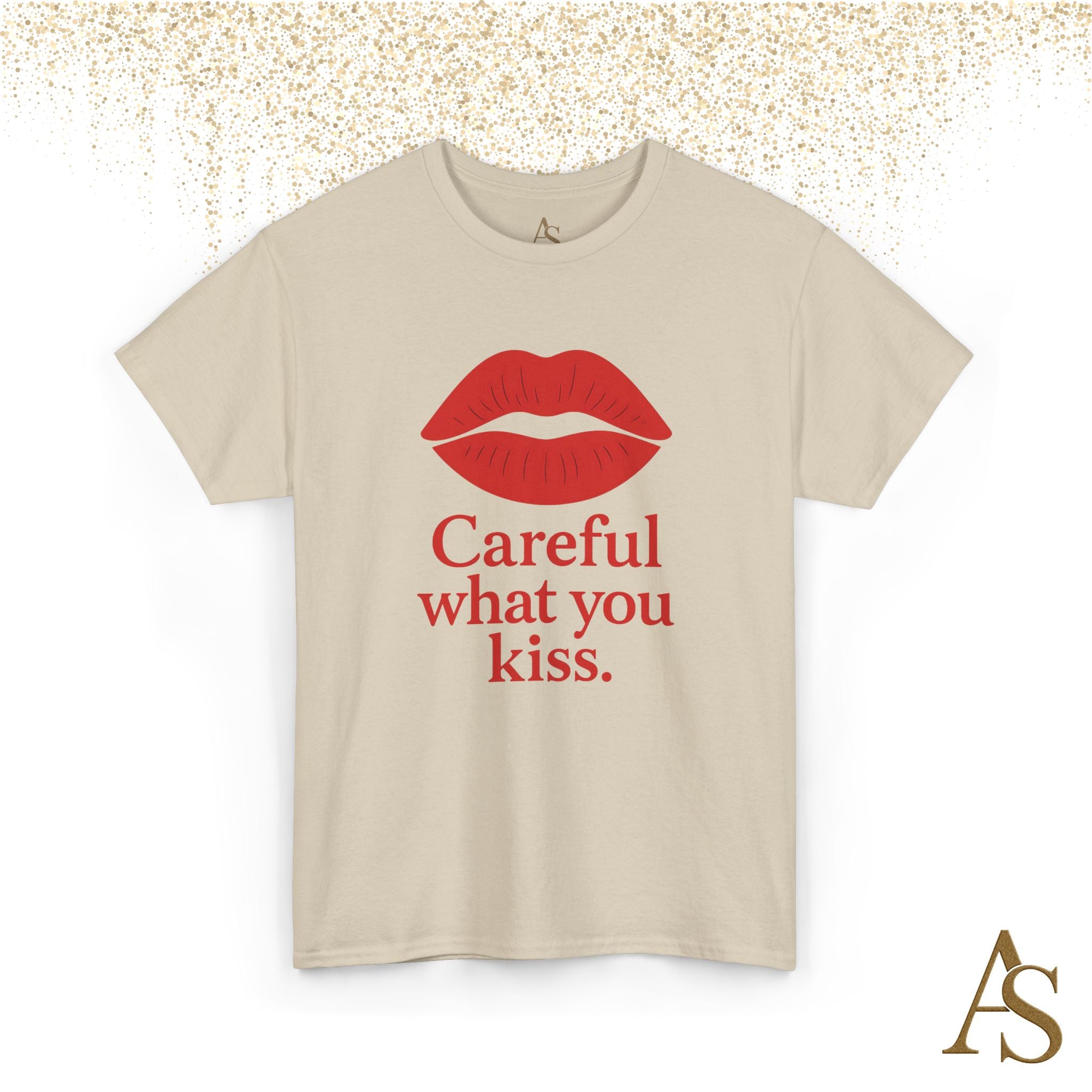 Careful What You Kiss Red Lips T Shirt Funny Graphic Tee Flirty Lips Shirt Unisex