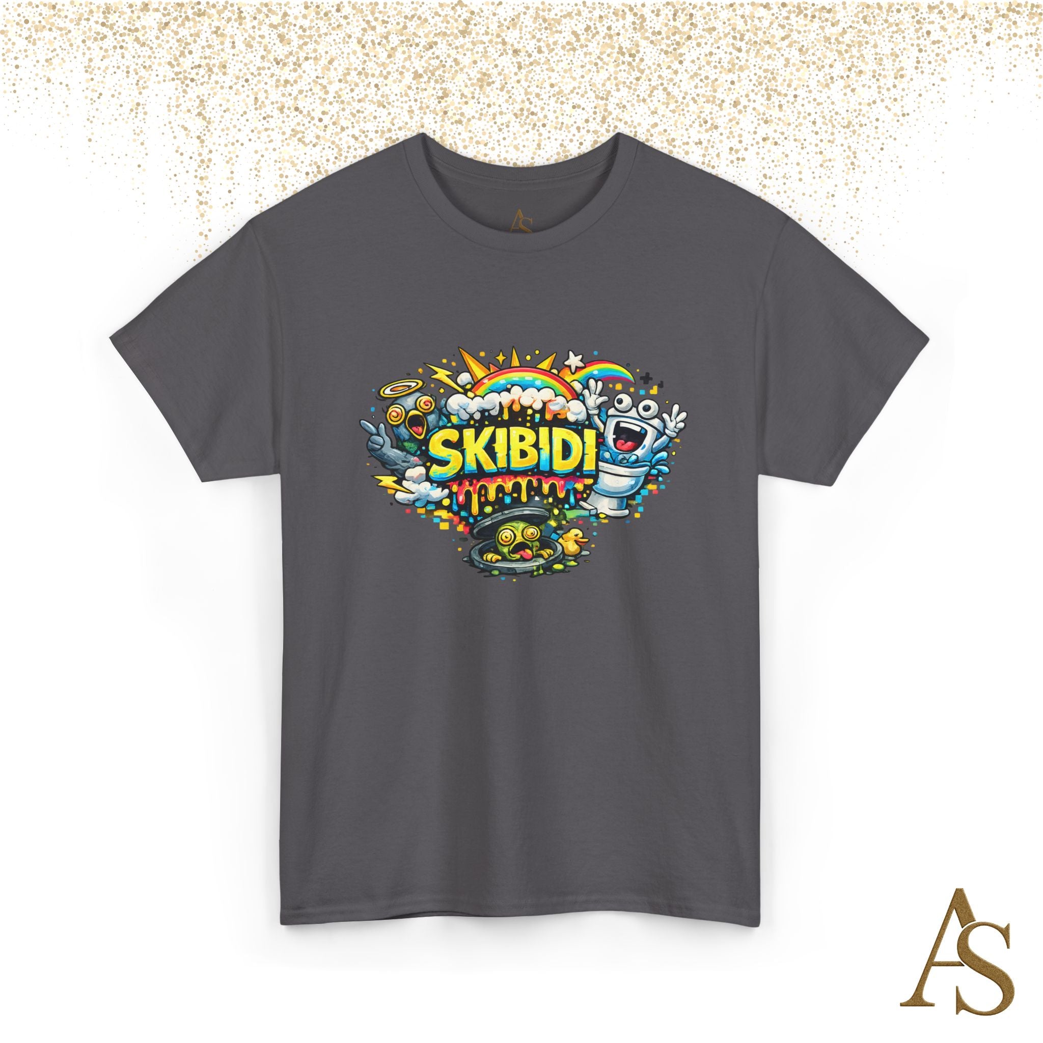 Skibidi Meme Graphic T Shirt Funny Viral Cartoon Streetwear Tee Unisex