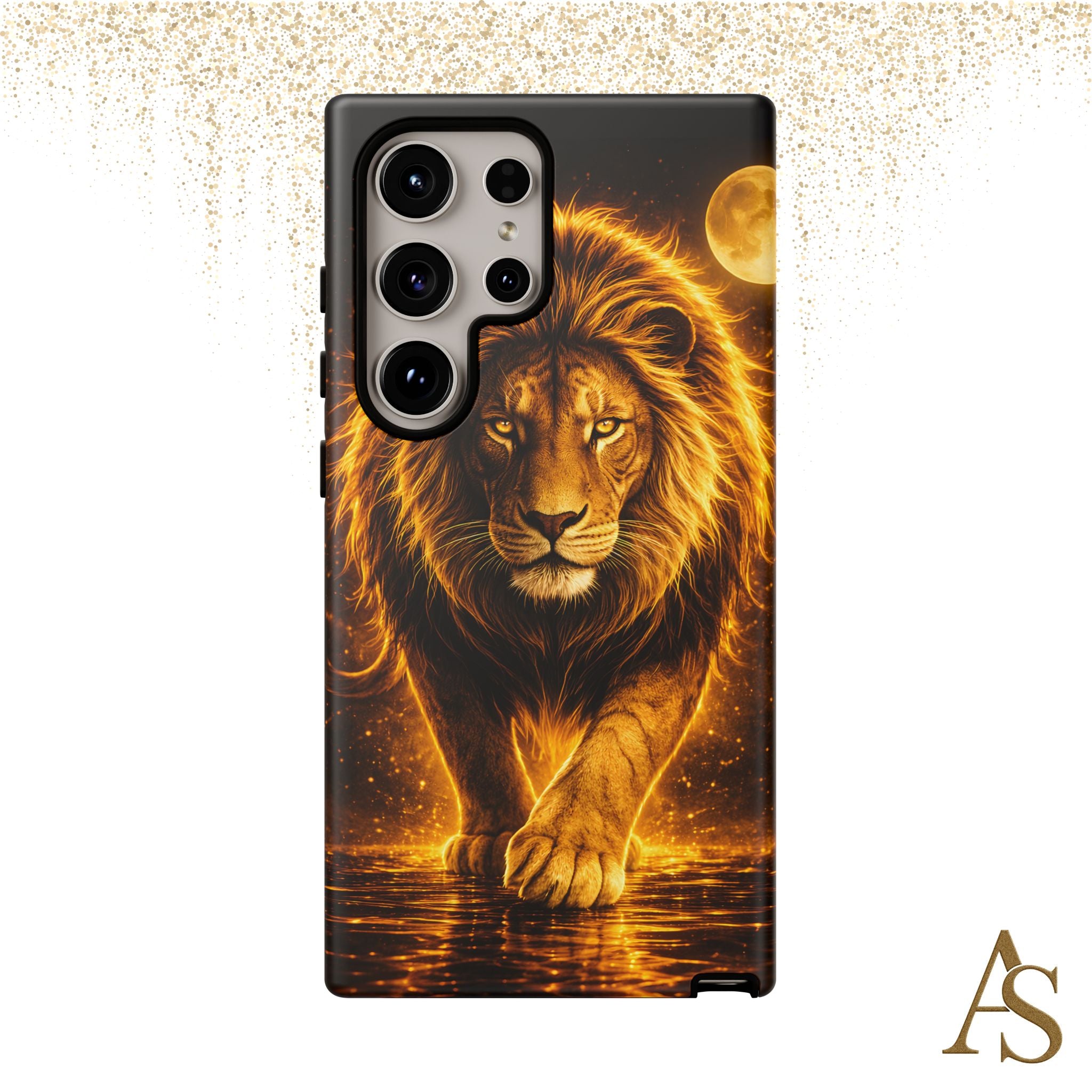 Golden Lion Phone Case Luxury Wild Cat Design