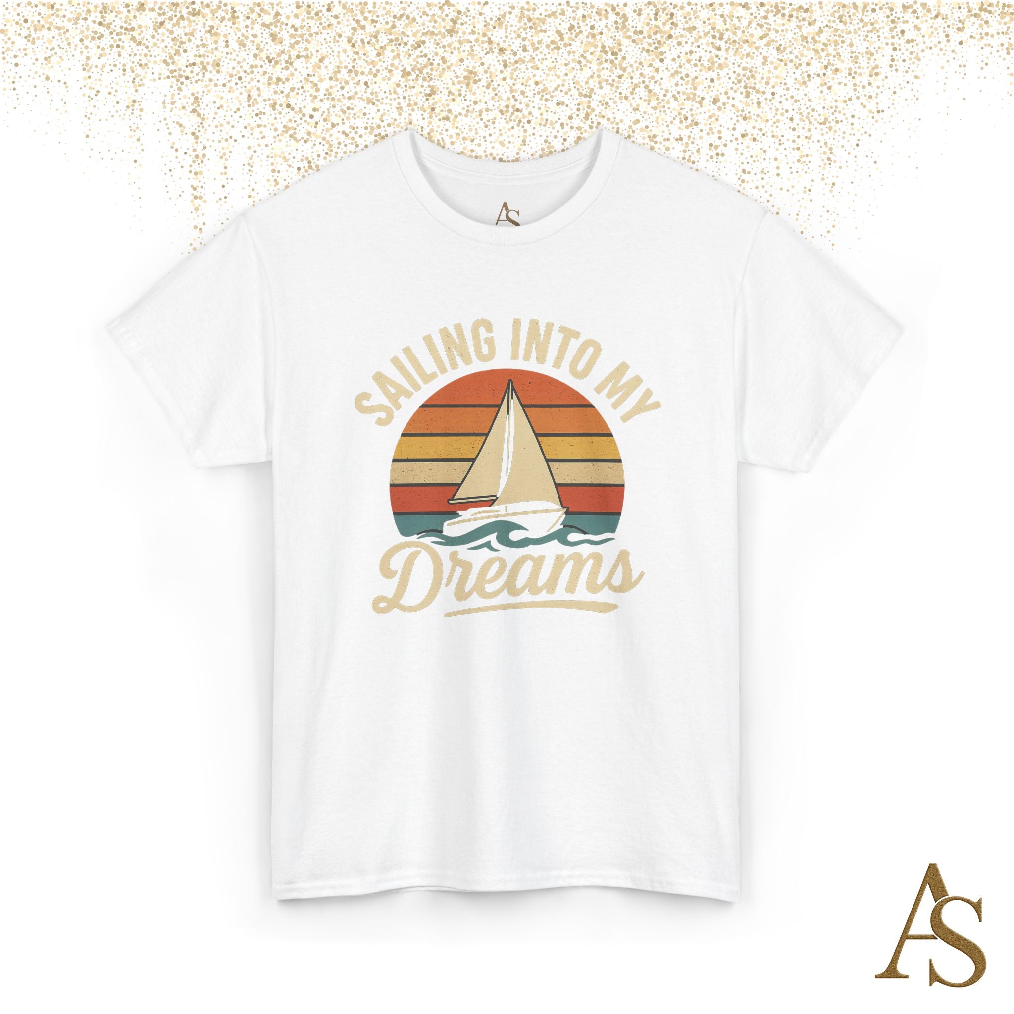 Vintage Sailboat Sunset T Shirt Sailing Into My Dreams Nautical Ocean Graphic Tee