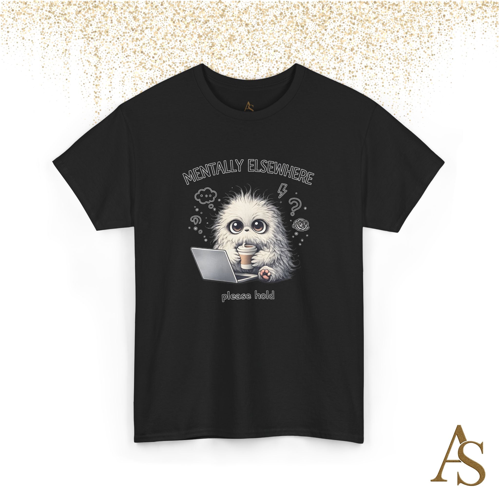 Mentally Elsewhere Sloth T-Shirt Funny Introvert Coffee Lover Graphic Tee