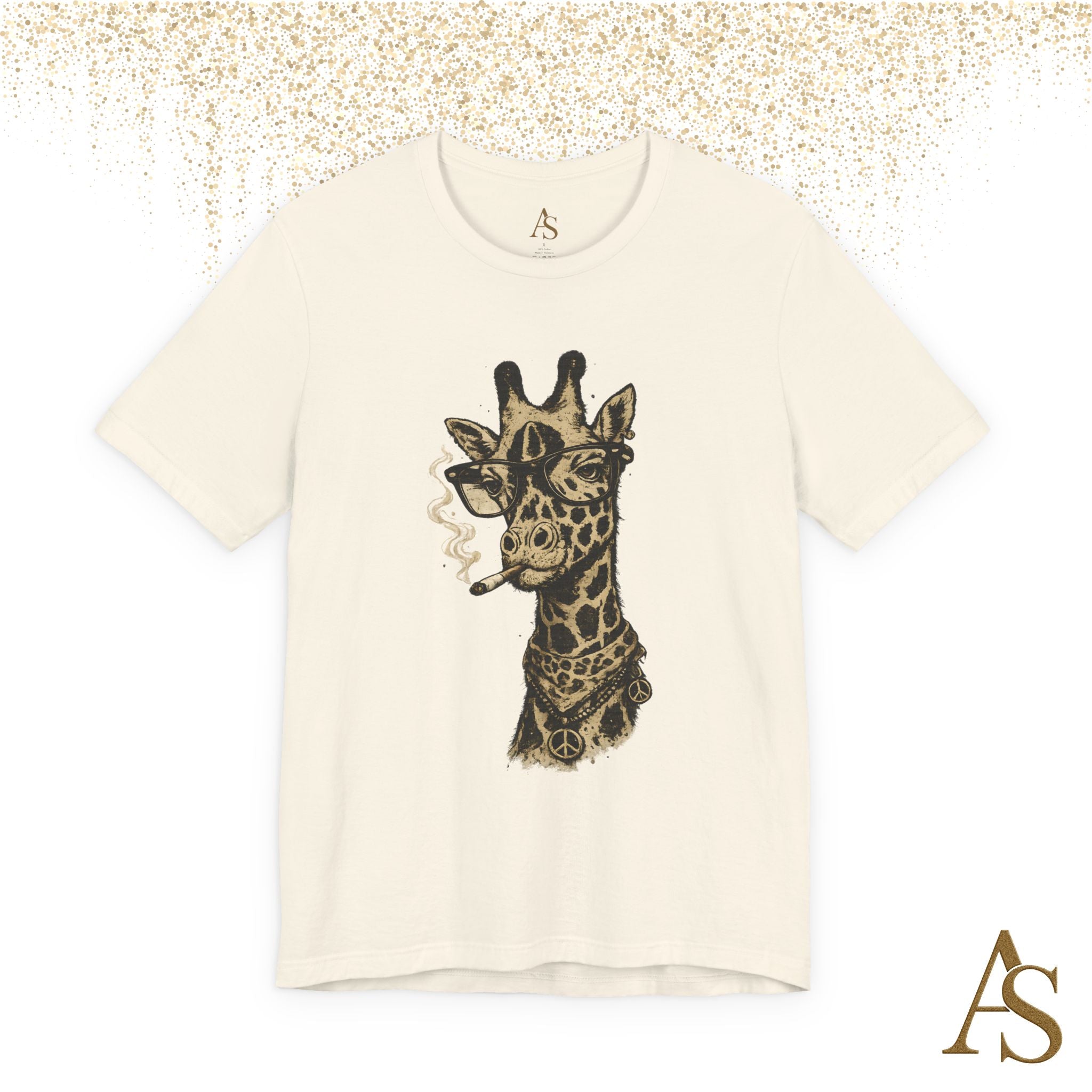 Funny Giraffe With Glasses T Shirt – Vintage Animal Graphic Tee – Funny Safari Shirt