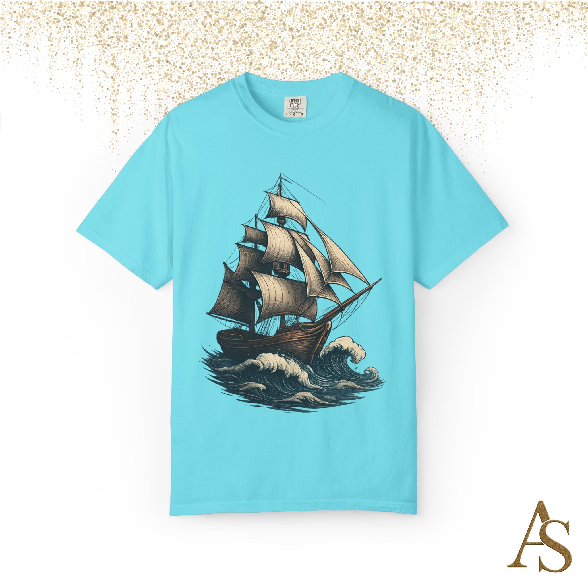 Timeless Voyage T-Shirt, Vintage Sailing Ship Graphic Tee, Nautical Ocean Adventure Shirt, Unisex Seafarer Gift