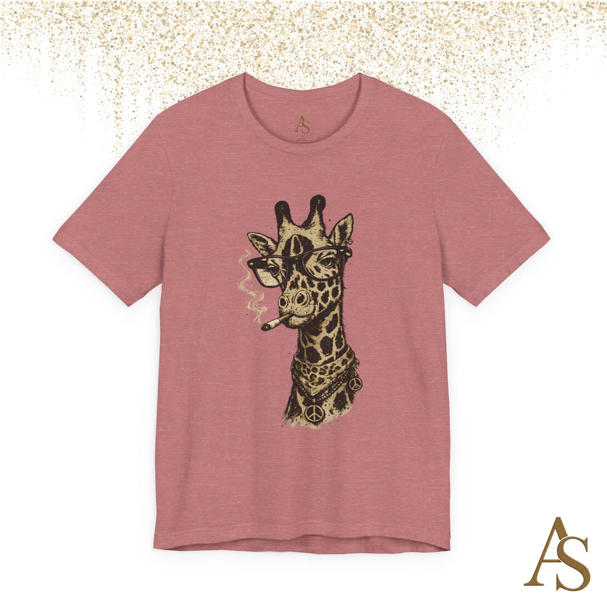 Funny Giraffe With Glasses T Shirt – Vintage Animal Graphic Tee – Funny Safari Shirt