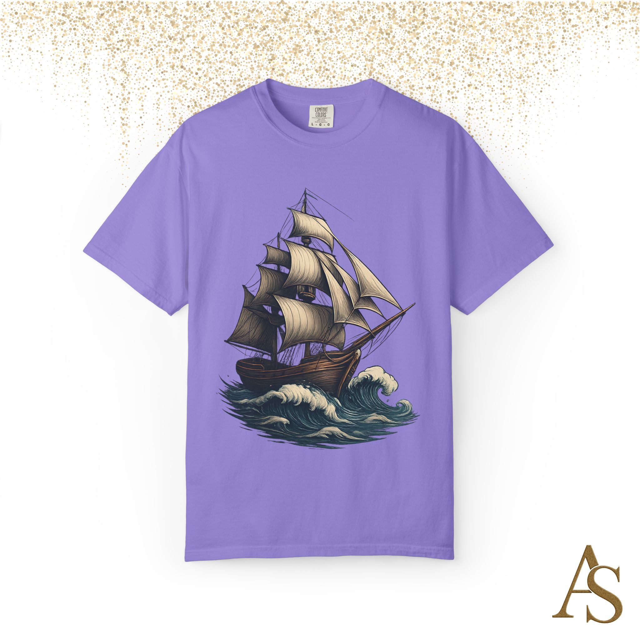 Timeless Voyage T-Shirt, Vintage Sailing Ship Graphic Tee, Nautical Ocean Adventure Shirt, Unisex Seafarer Gift