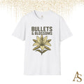 Bullets and Blossoms T Shirt Tactical Flower Graphic Tee Vintage Military Style