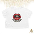 Bite Me Gently Cropped Tee – Vampire Lips Graphic Shirt