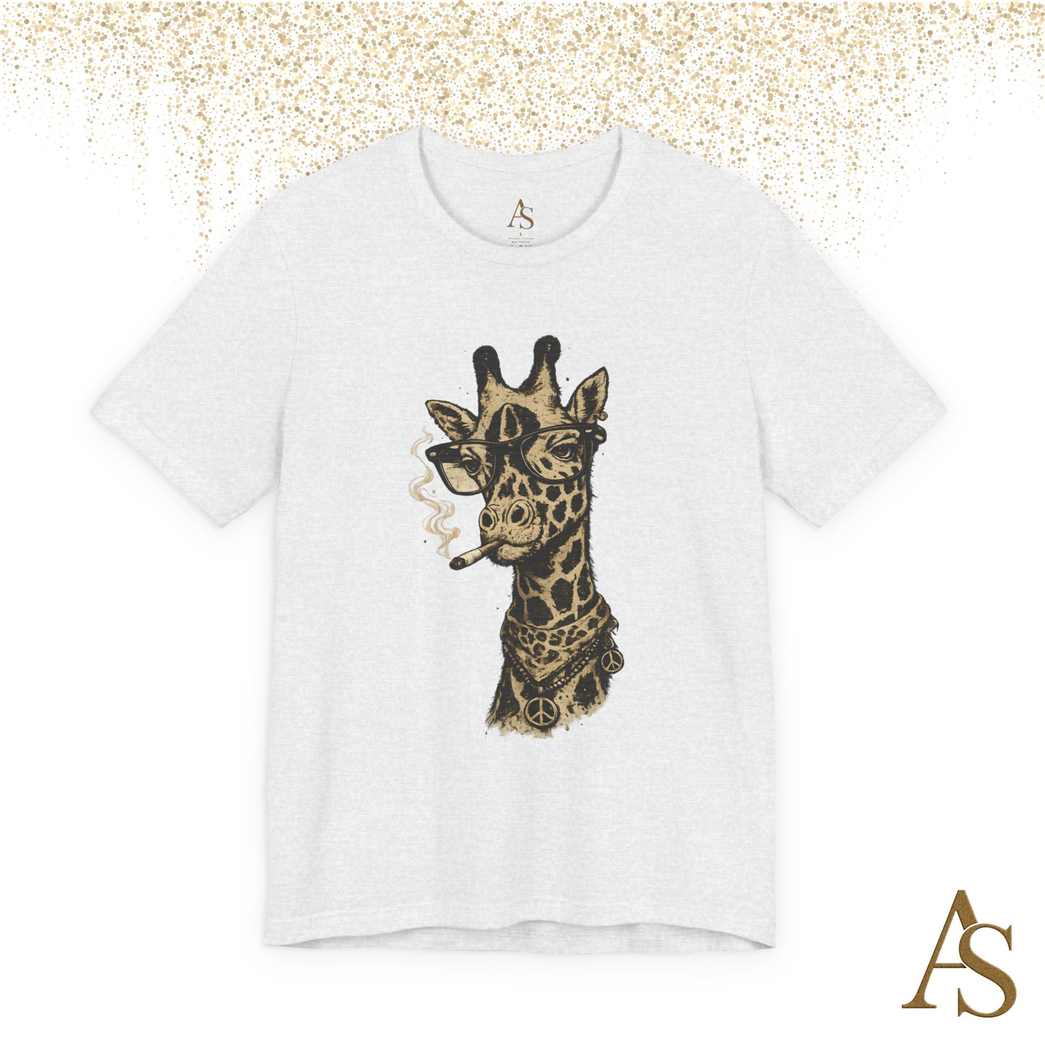 Funny Giraffe With Glasses T Shirt – Vintage Animal Graphic Tee – Funny Safari Shirt