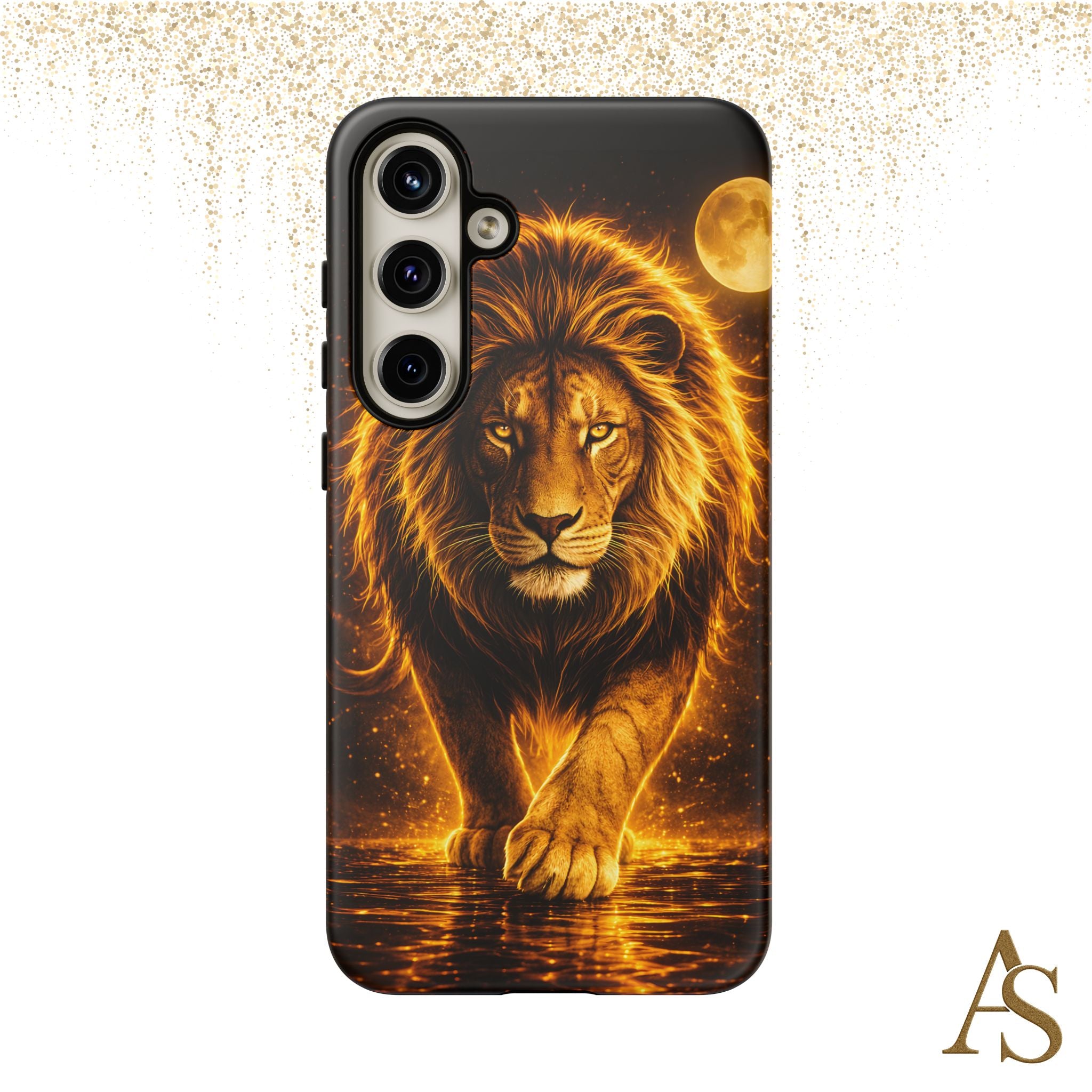 Golden Lion Phone Case Luxury Wild Cat Design