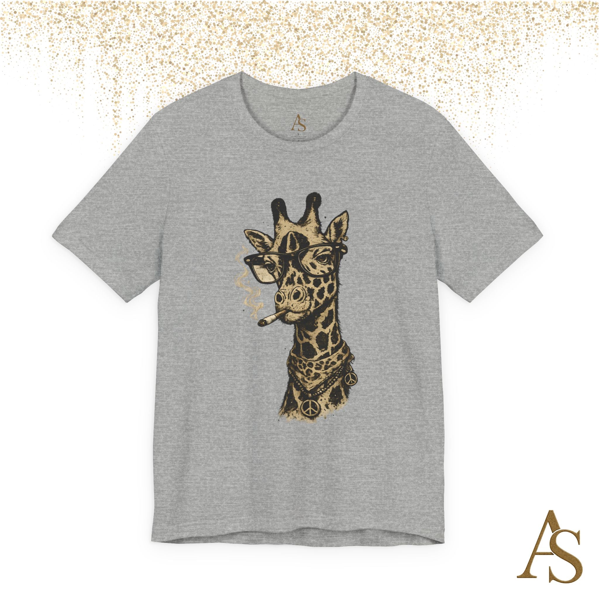 Funny Giraffe With Glasses T Shirt – Vintage Animal Graphic Tee – Funny Safari Shirt