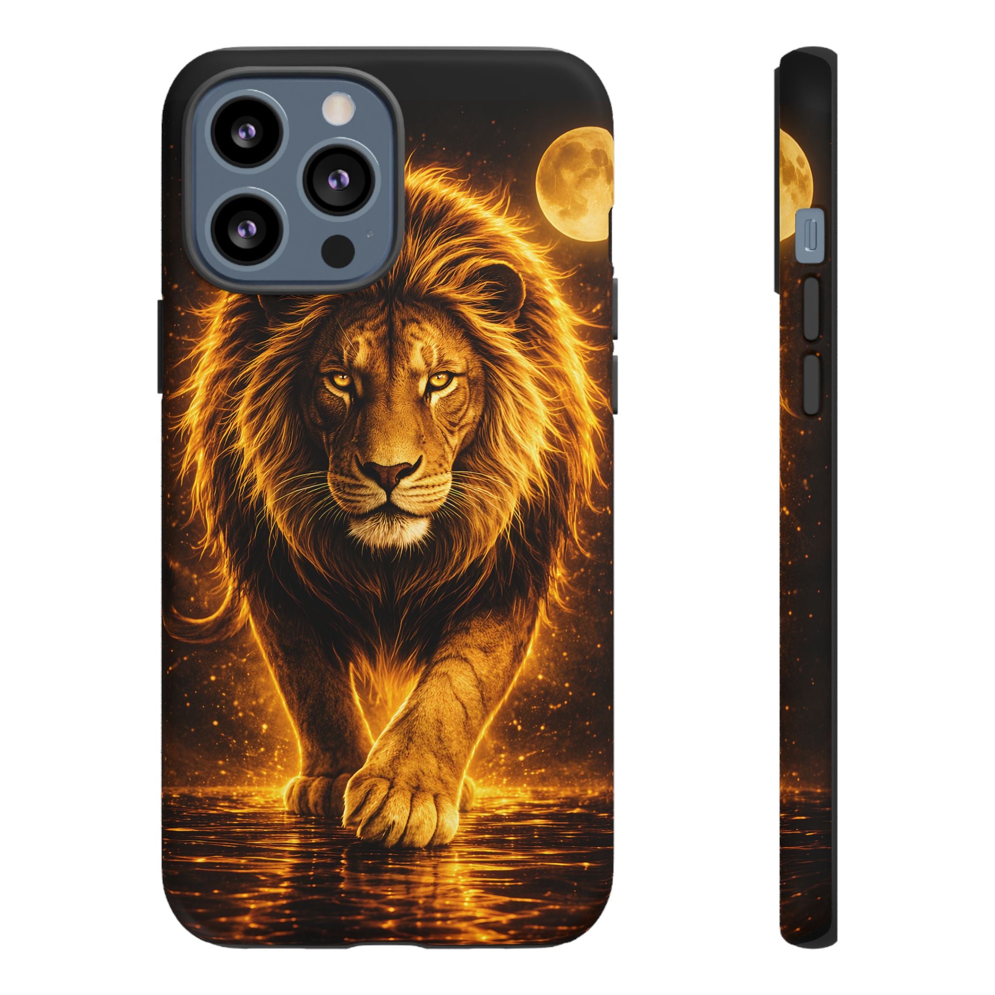 Golden Lion Phone Case Luxury Wild Cat Design