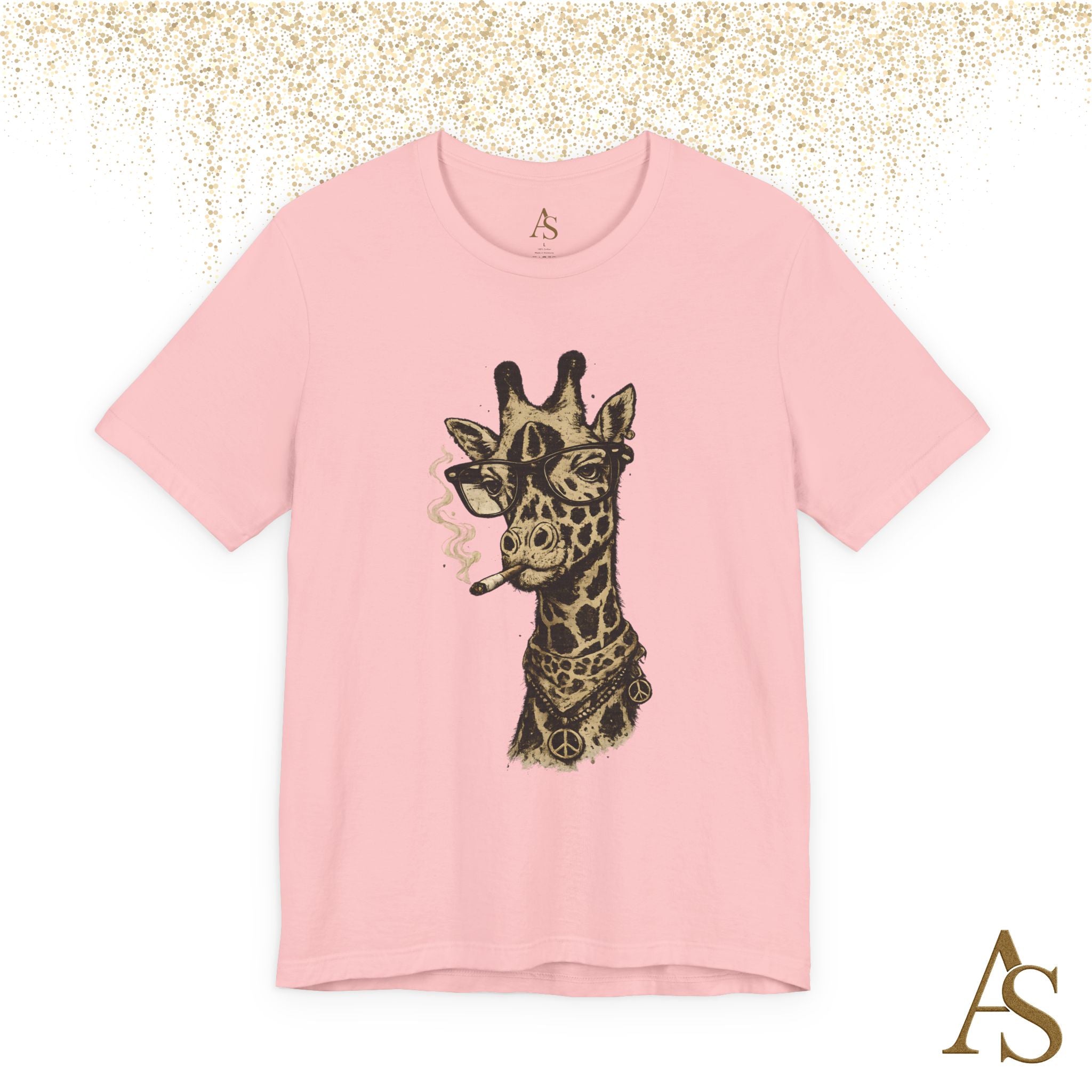 Funny Giraffe With Glasses T Shirt – Vintage Animal Graphic Tee – Funny Safari Shirt